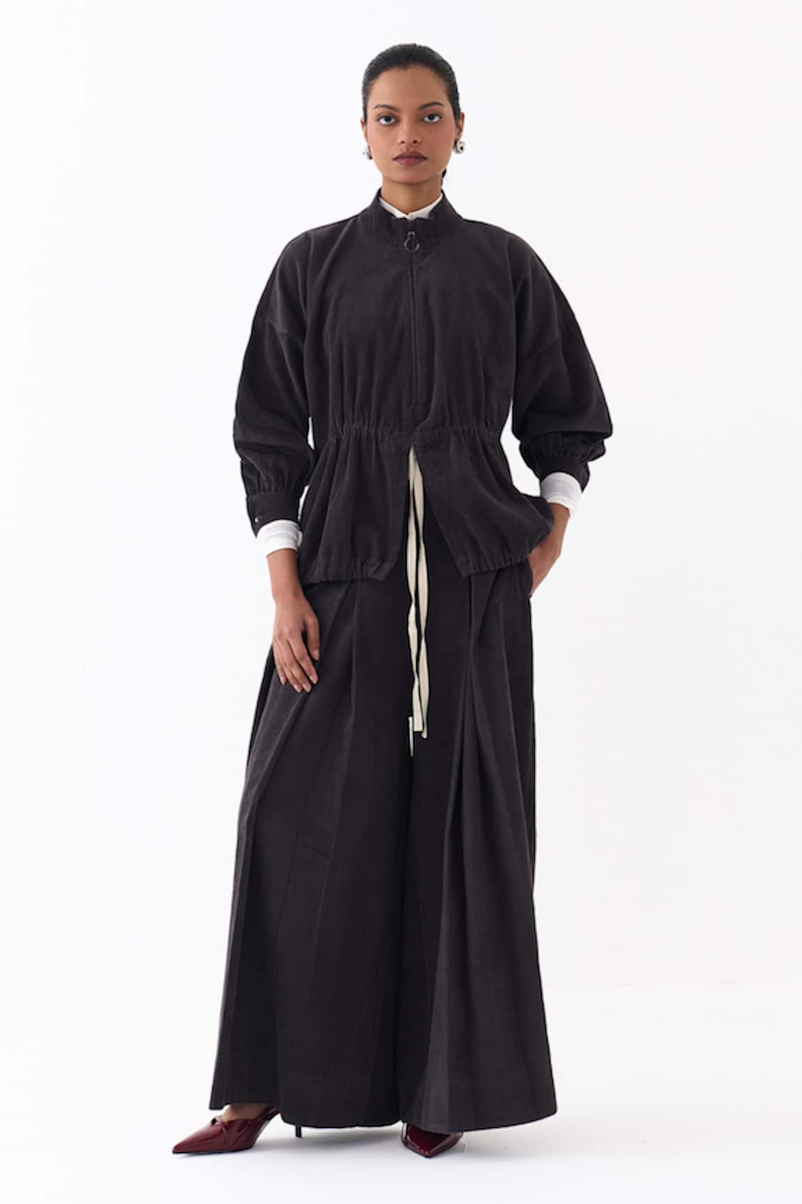 Three Corduroy Top & Palazzo Set