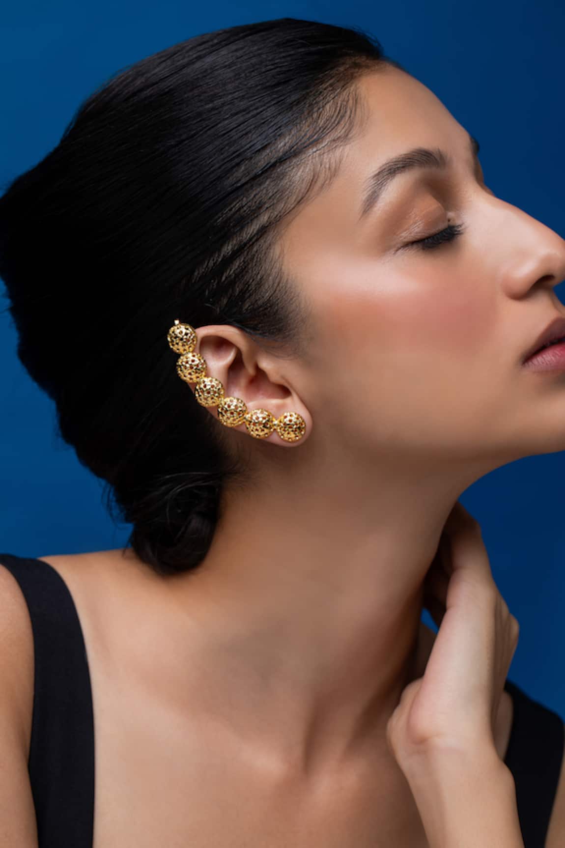 Ethnic Andaz Flare Blooming Flower Pair of Ear Cuffs