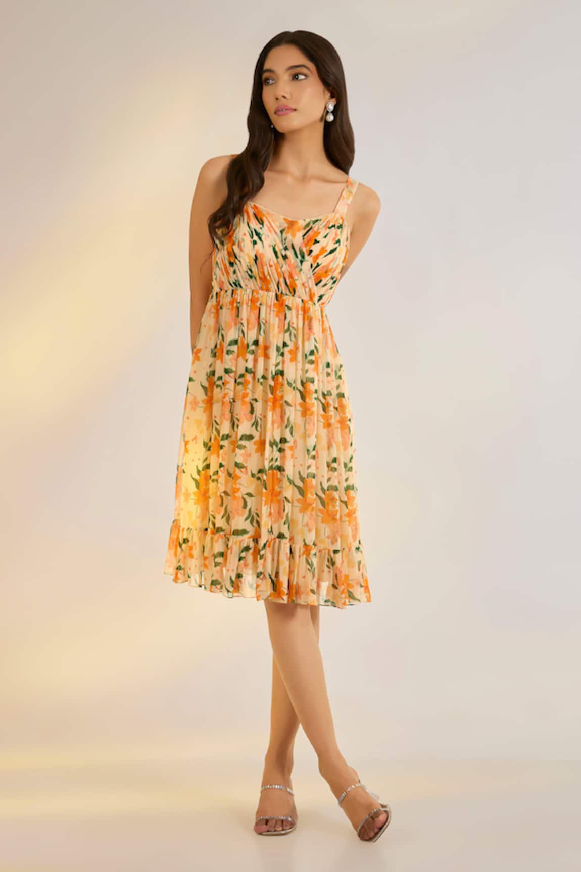 Ewoke Floral Print Sleeveless Dress