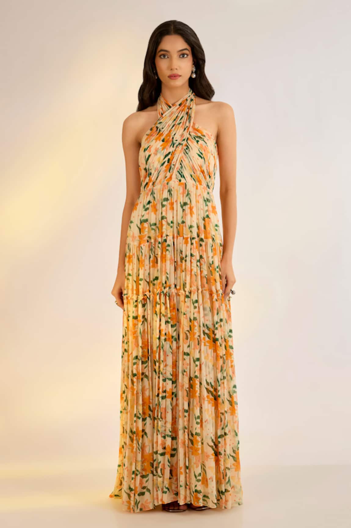 Ewoke Floral Halter Beach Dress