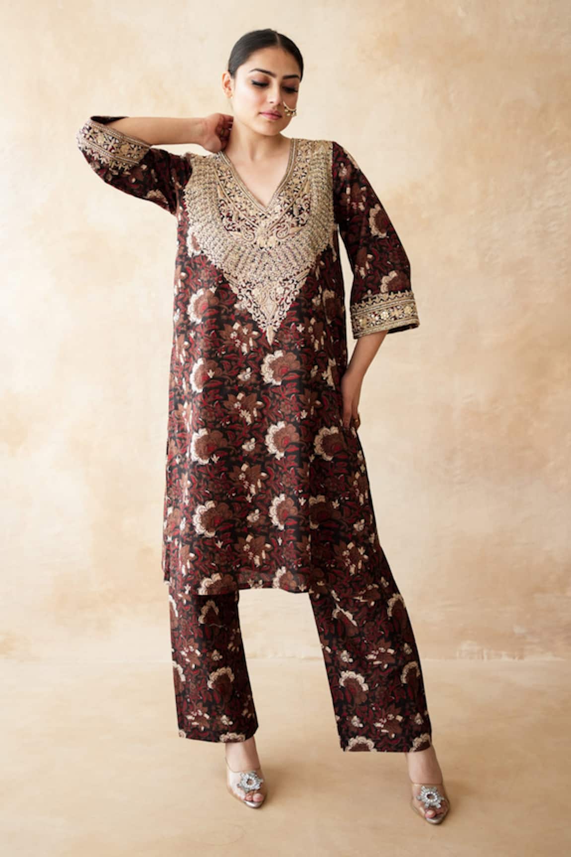 Gulabo Jaipur Printed Hand Work Kurta & Pant Set