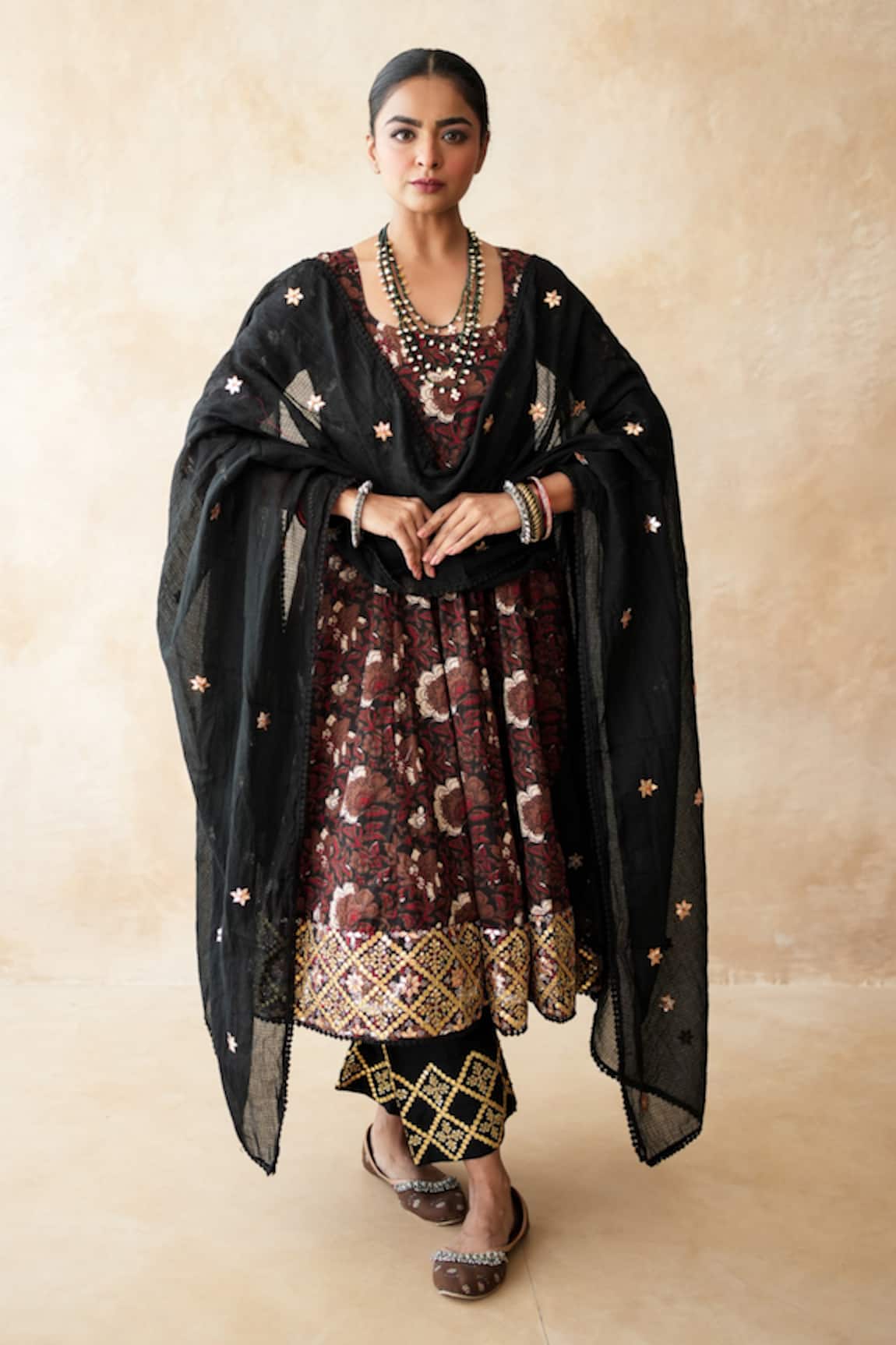 Gulabo Jaipur Printed Anarkali, Pant & Dupatta Set