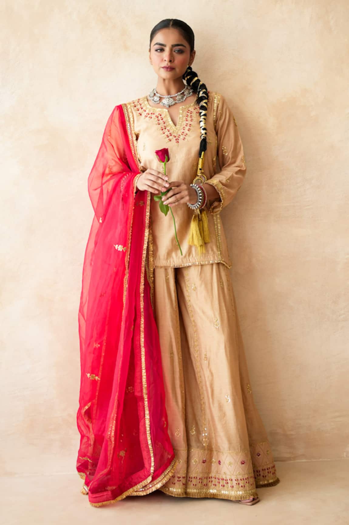 Gulabo Jaipur Neena Hand Work Kurta & Sharara Set