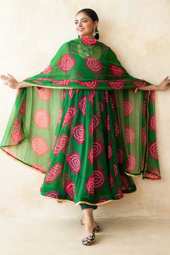 Gulabo Jaipur Printed Anarkali, Pant & Dupatta Set 