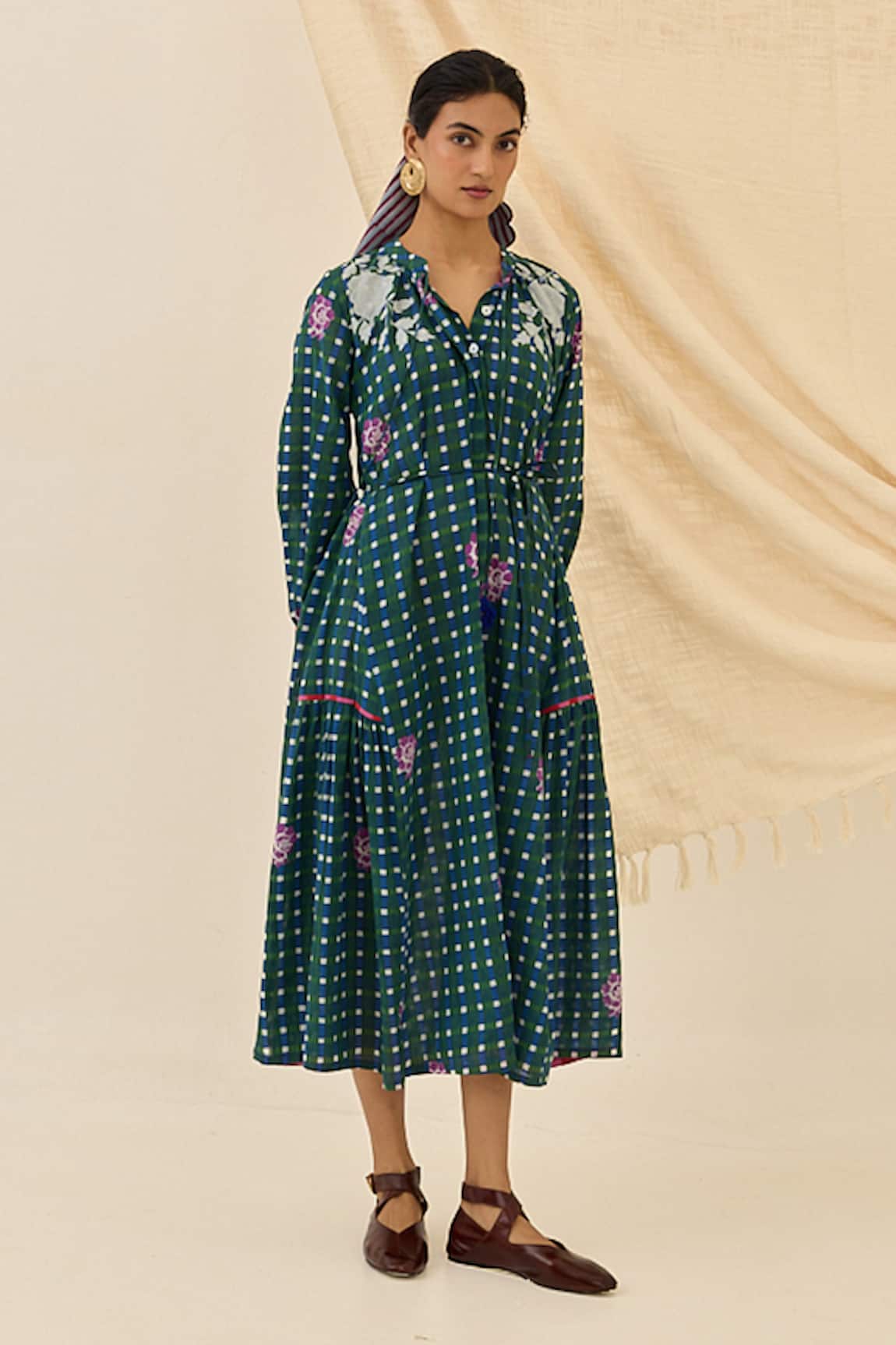 Jodi Pakhi Floral Embroidered Midi Dress