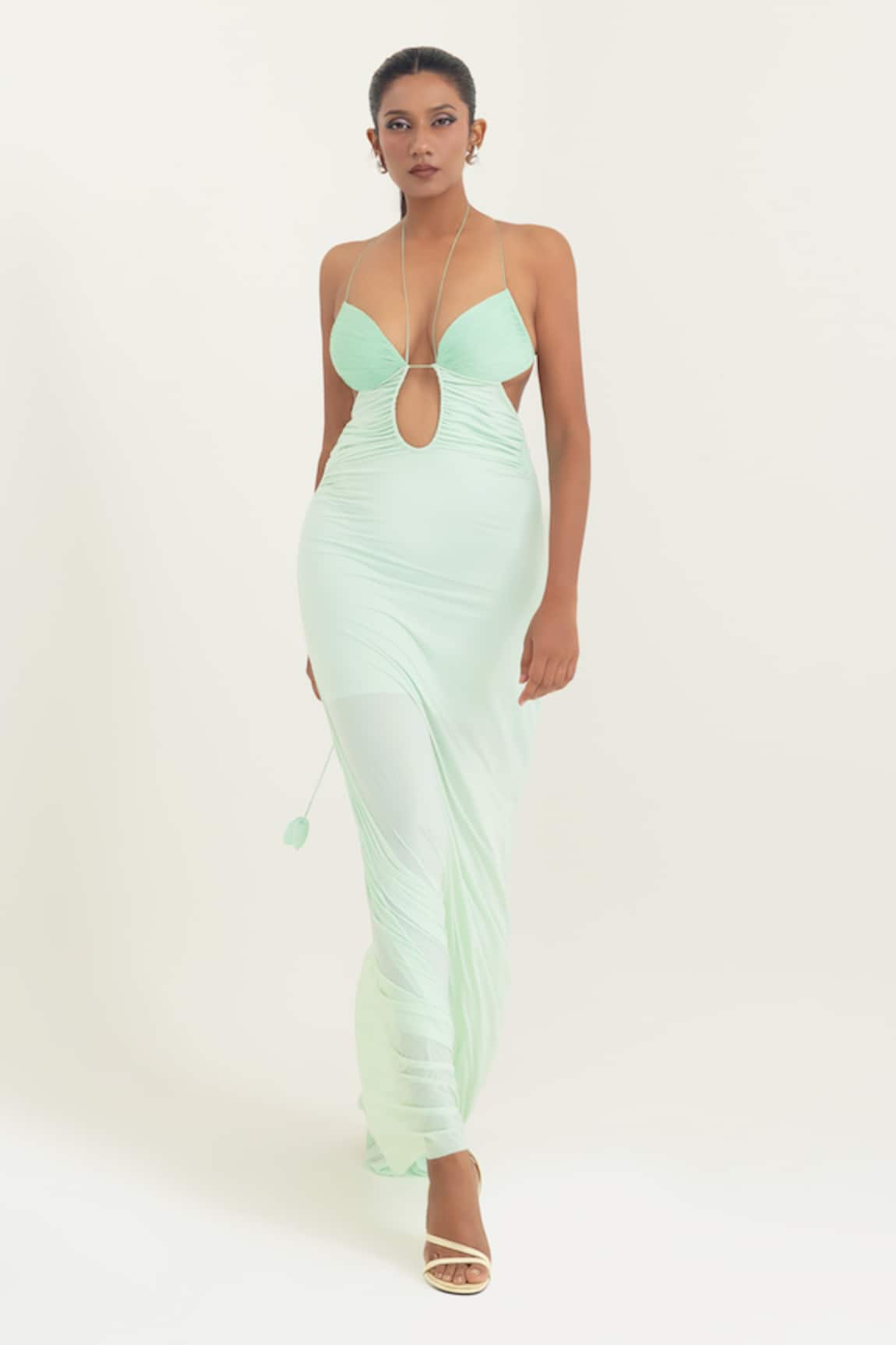 Pinup By Astha Cut-Out Ruched Gown  
