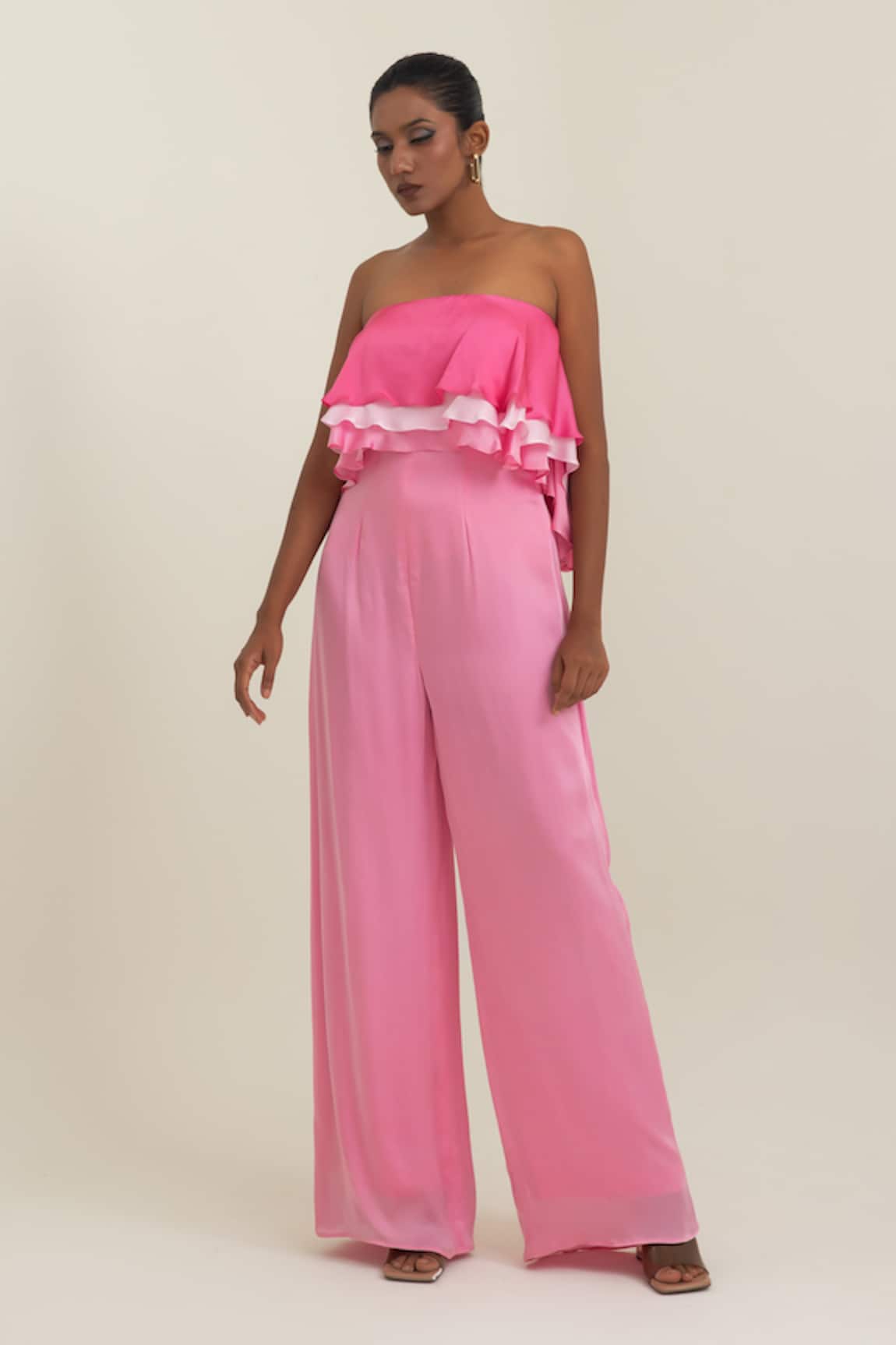 Pinup By Astha Ruffled Strapless Jumpsuit 