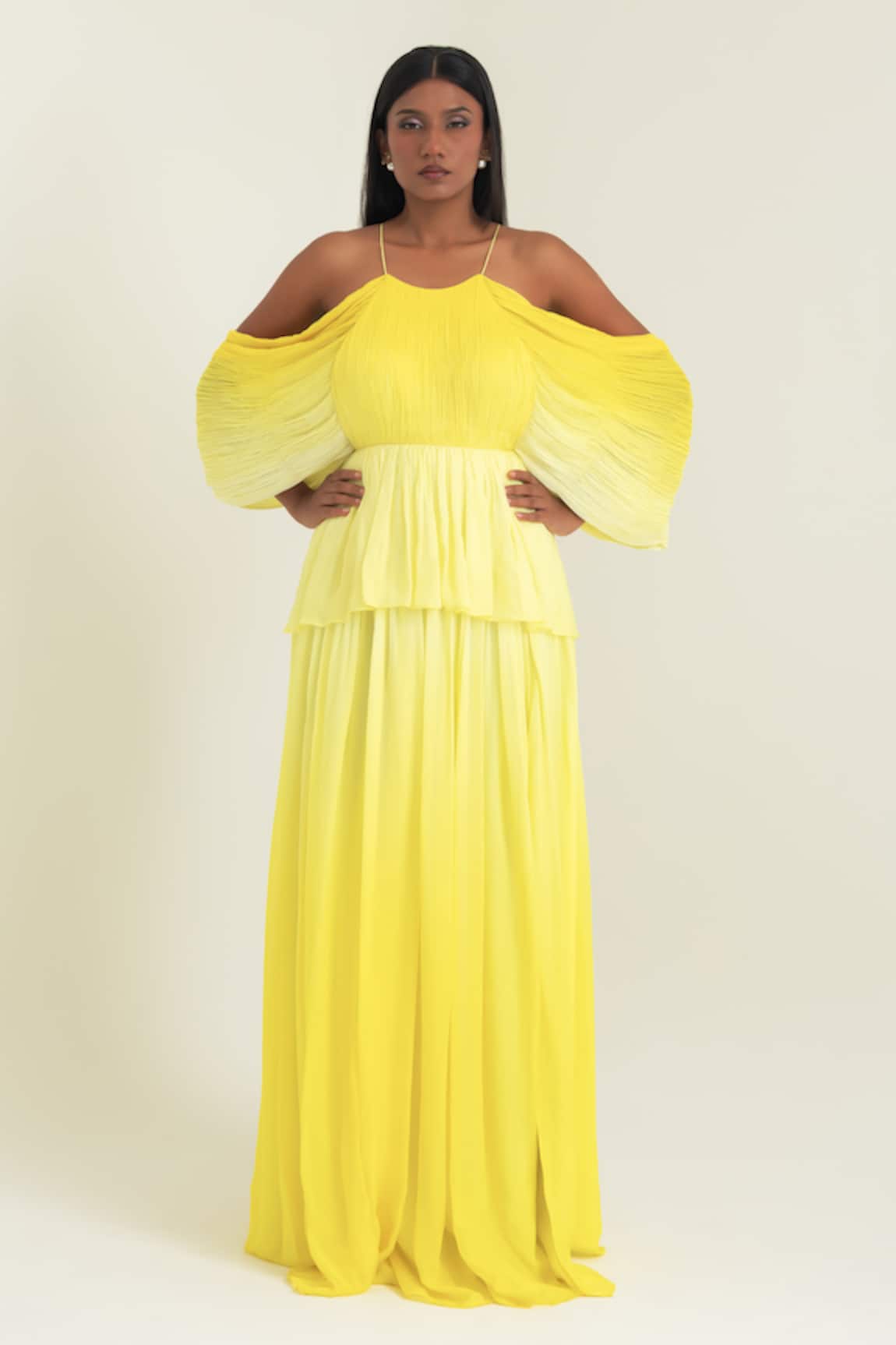 Pinup By Astha Ombre Tiered Gown  