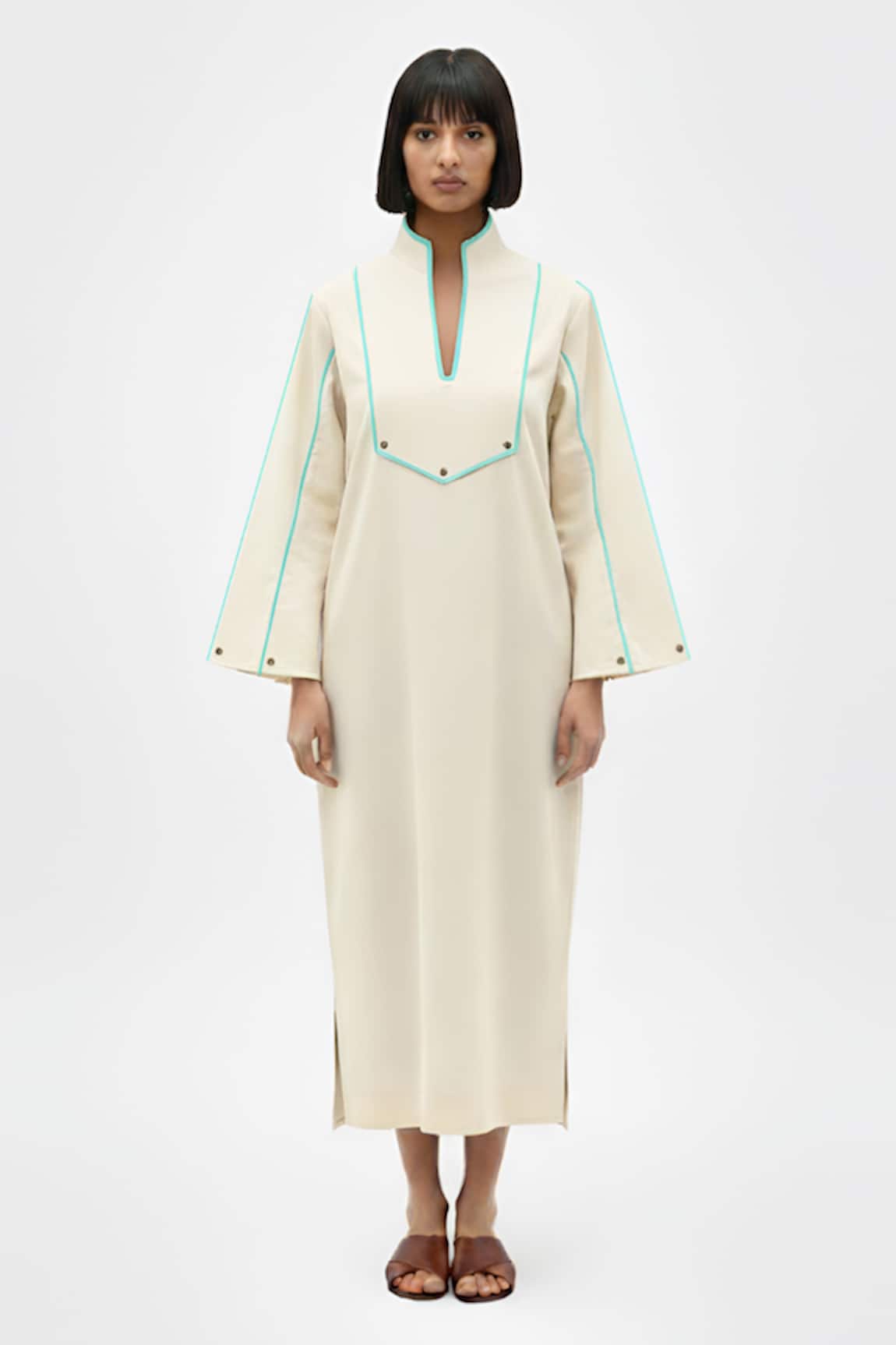 Neora By Nehal Chopra Stripe Pattern Midi Dress