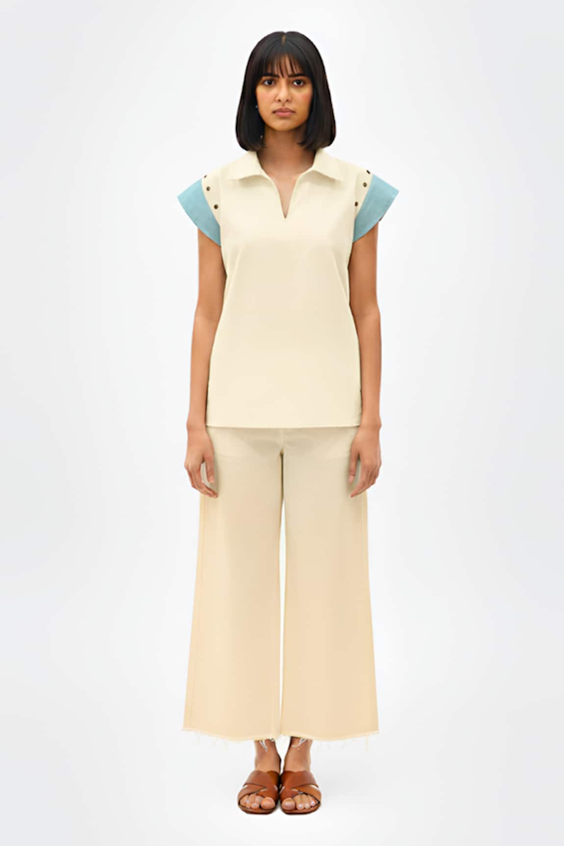 Neora By Nehal Chopra Colorblock Top & Pant Set