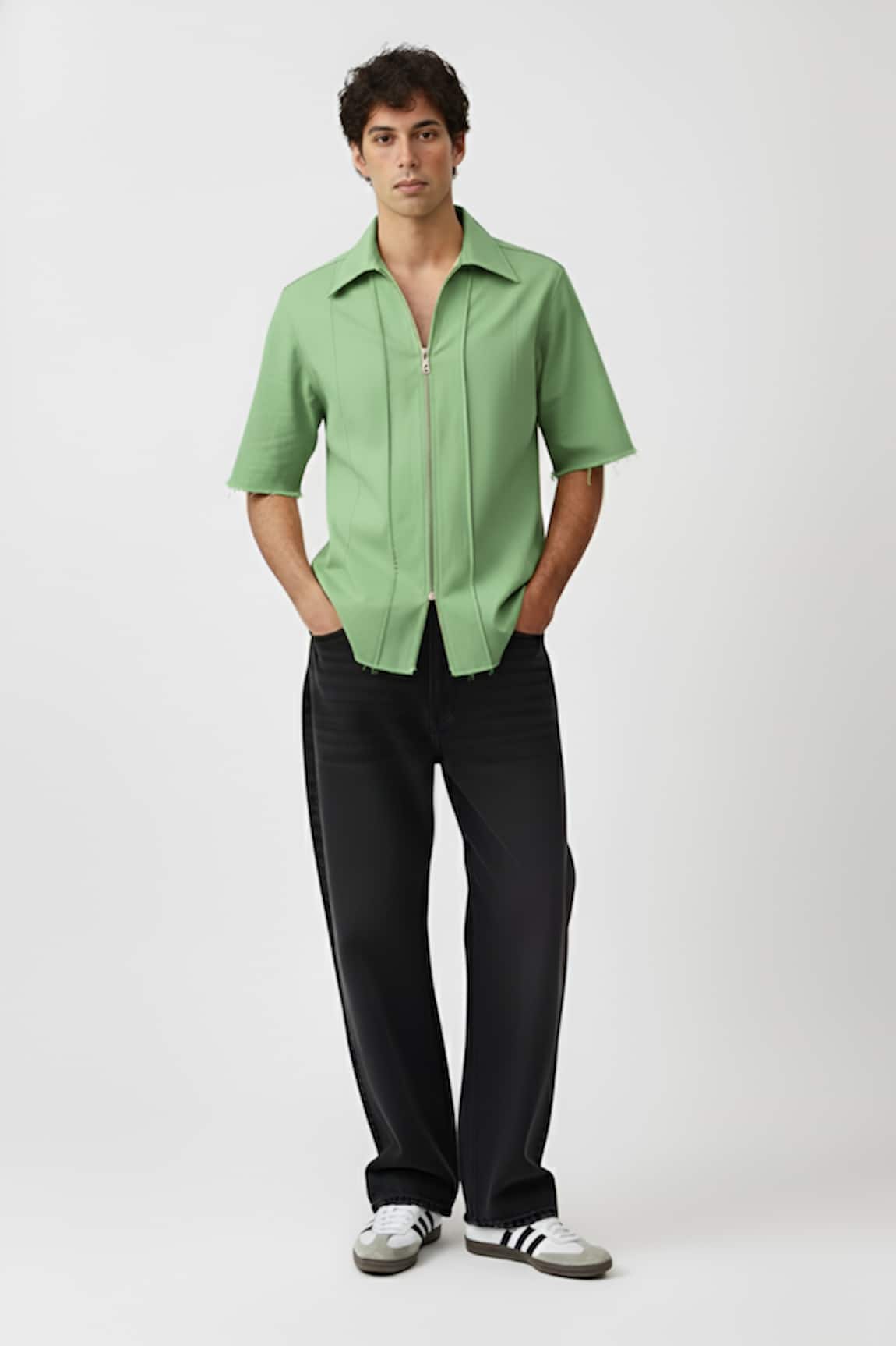 Neora By Nehal Chopra Colorblock Pintuck Shirt