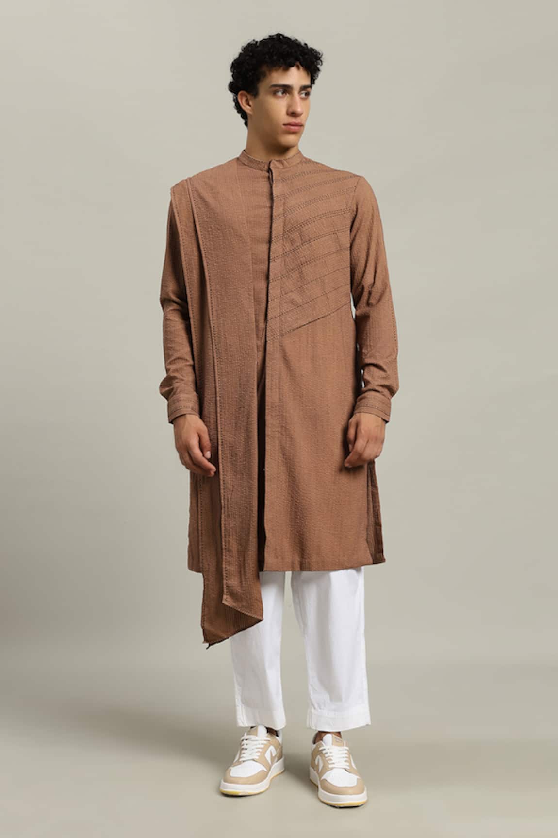 Studio Error Shoulder Draped Long Kurta