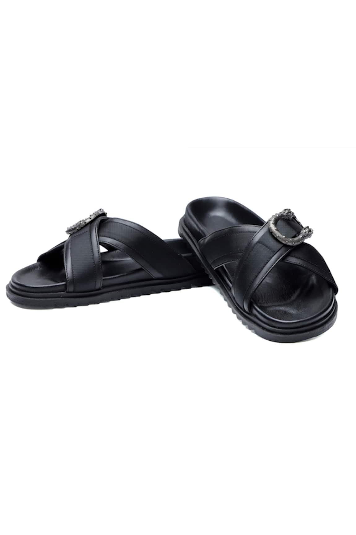 Shutiq Knight Criss Cross Strap Slides 