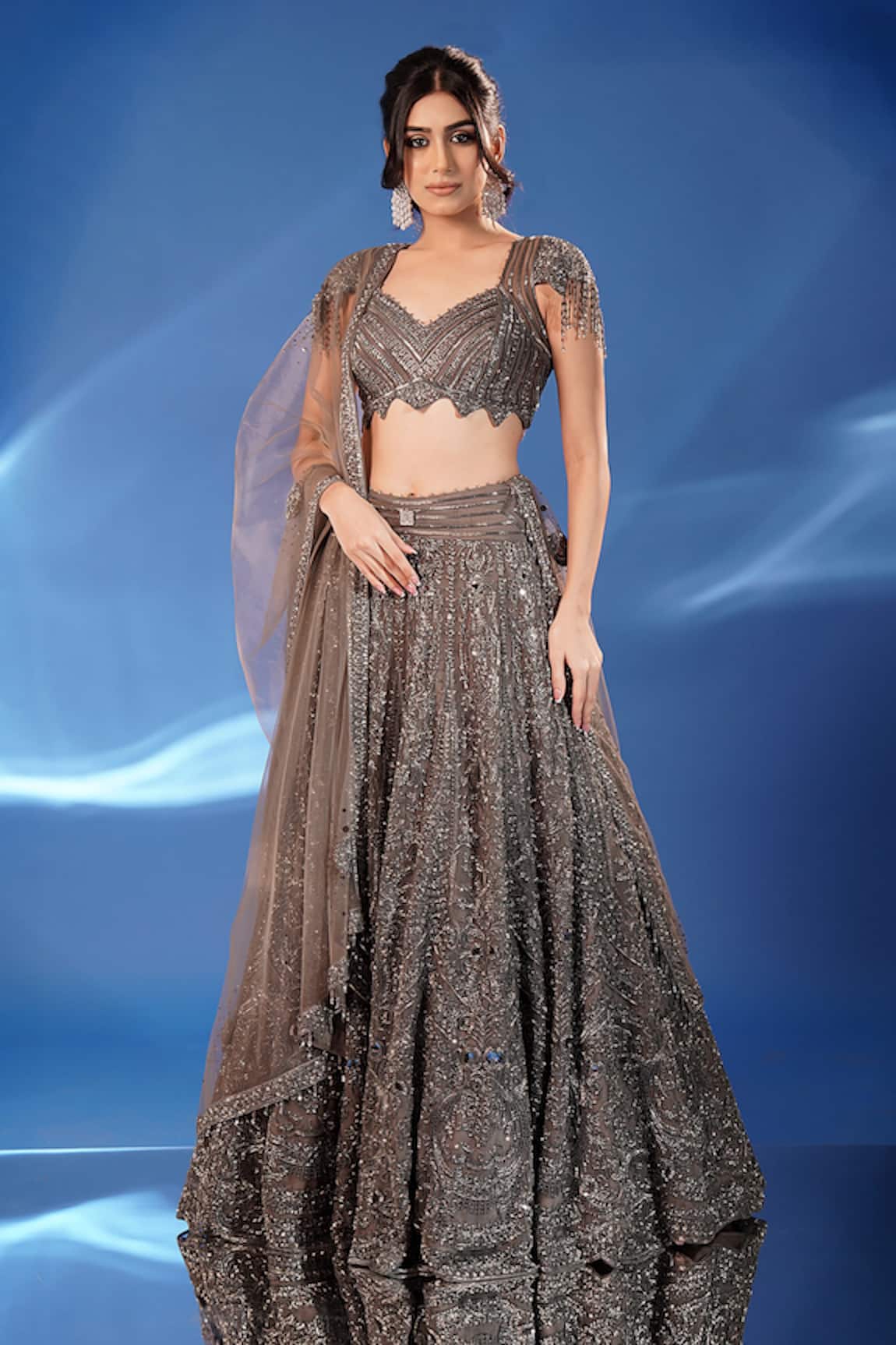 Archana Kochhar The Midnight Hand Embroidered Lehenga Set