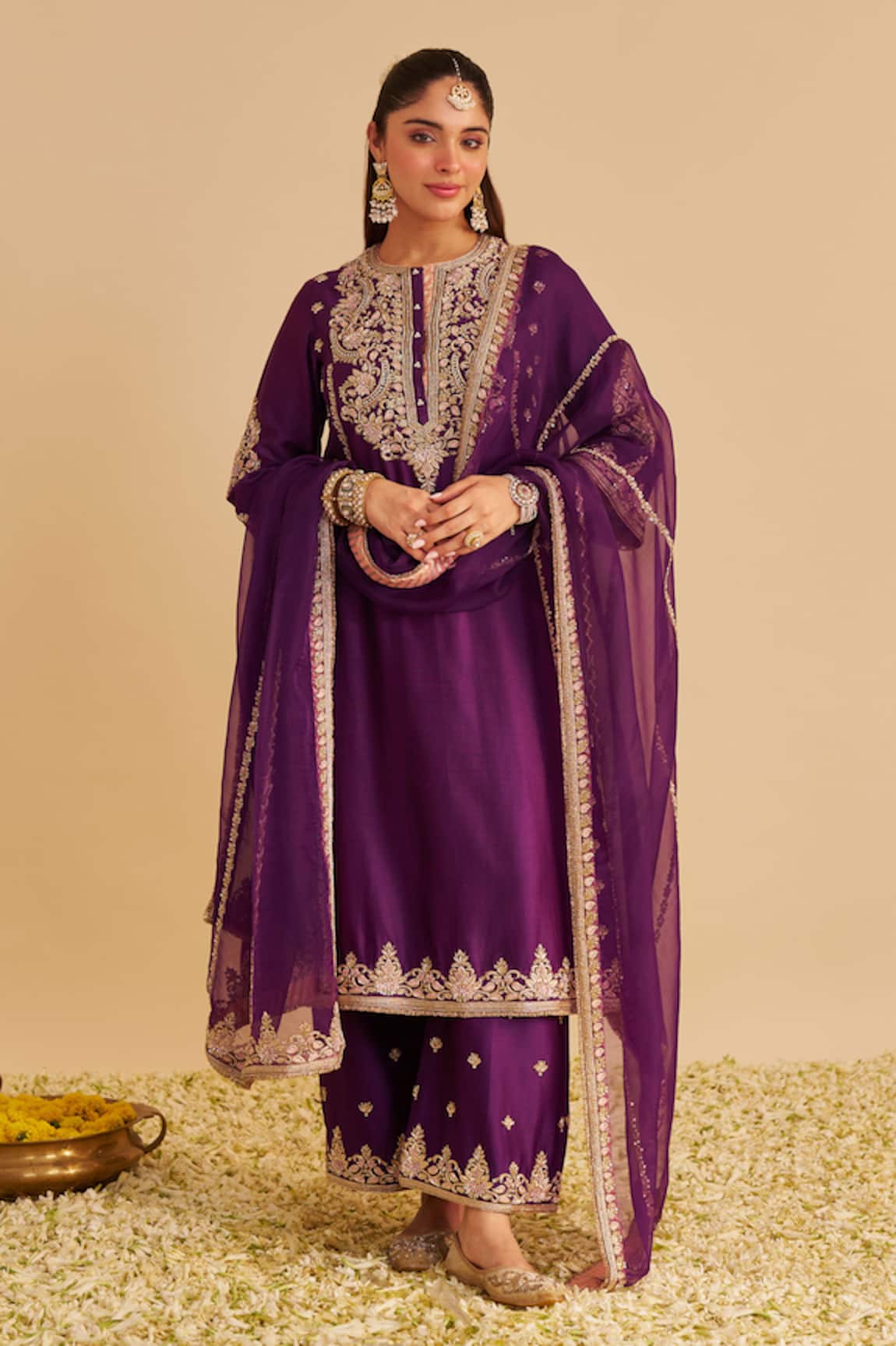 Sheetal Batra Anaiza Embroidered Kurta Palazzo Set