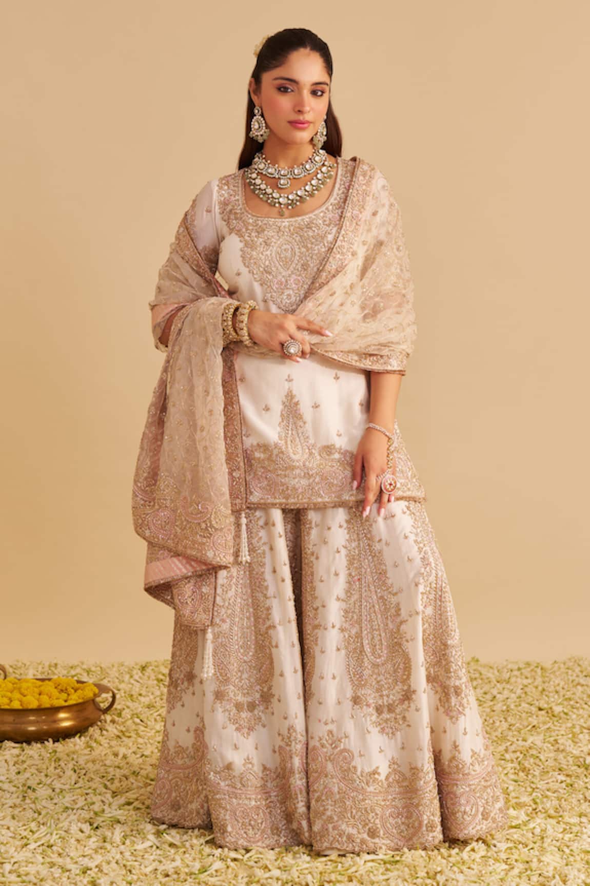 Sheetal Batra Alina Embroidered Kurta Sharara Set