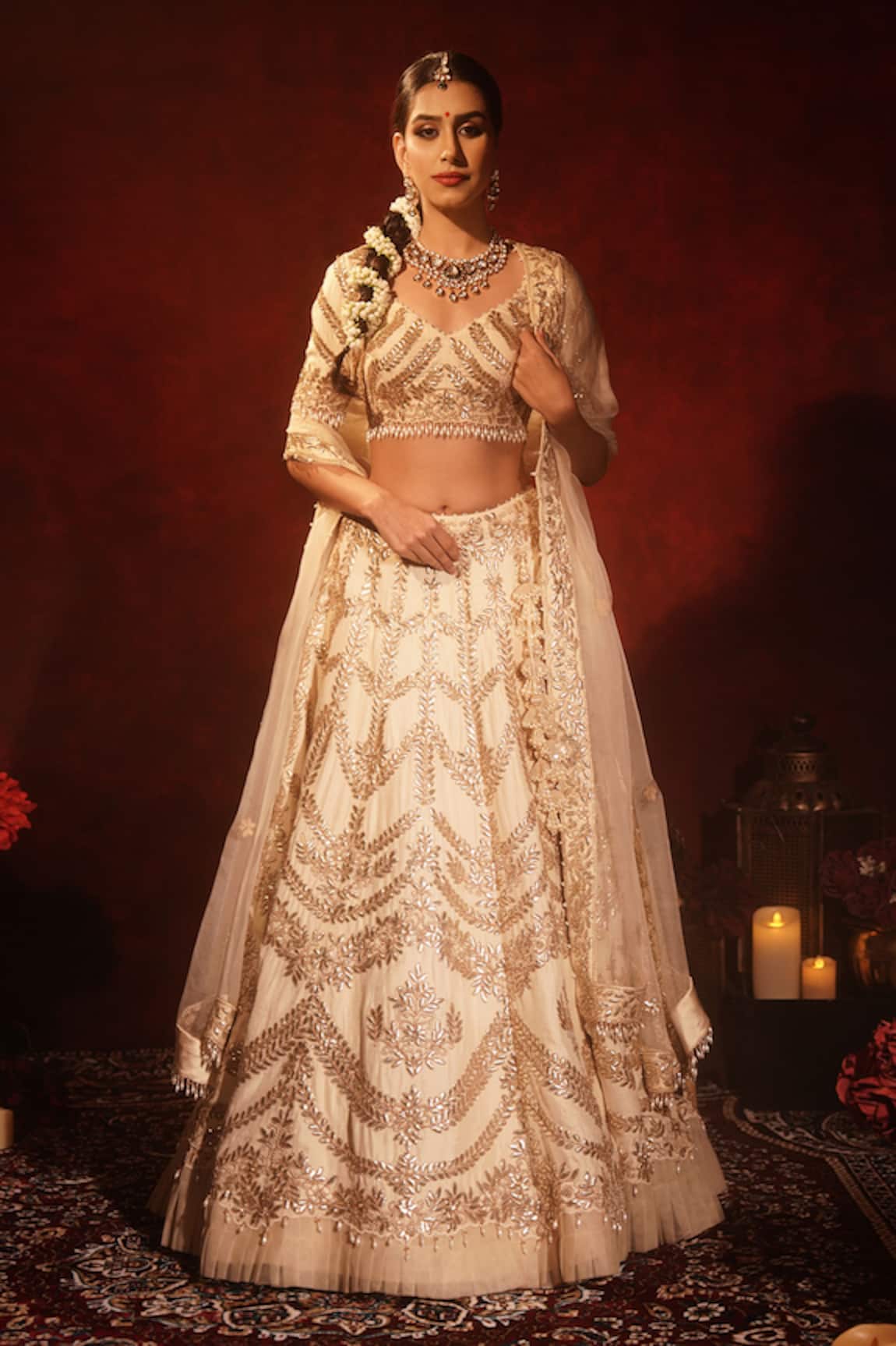 Archana Kochhar Gota Patti Embroidered Lehenga Set