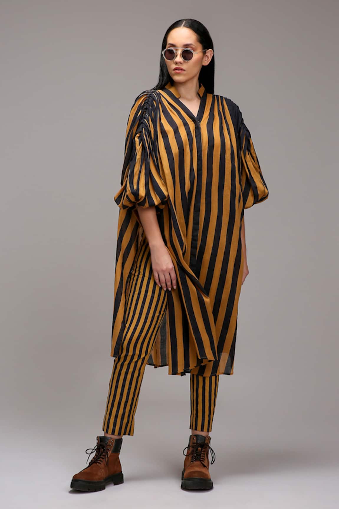 MATI_1 Striped Tunic & Pant Set  