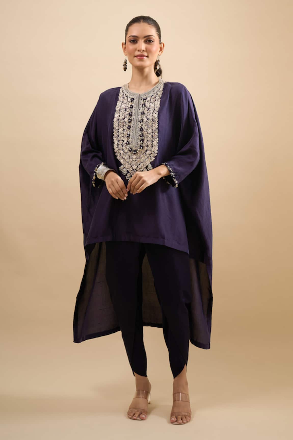 Prisho Thread Work Kaftan With Pant 