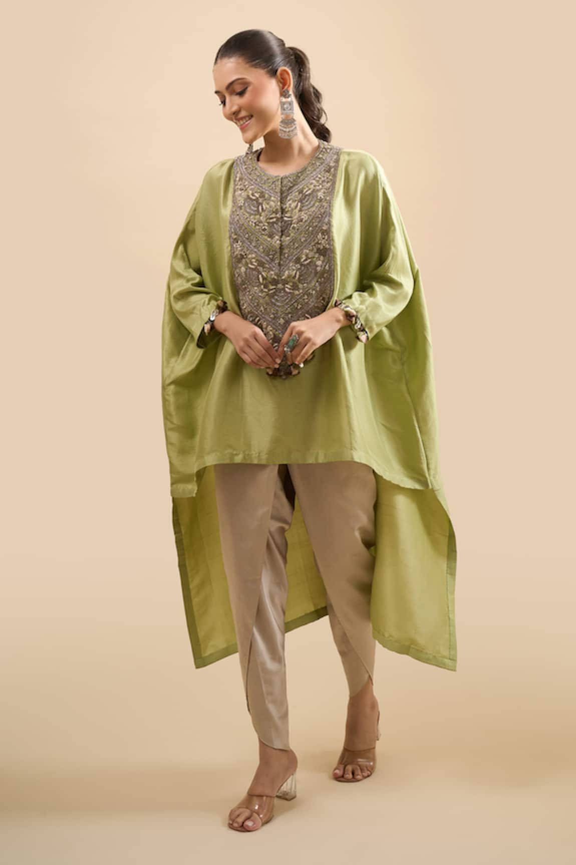Prisho Resham Embroidered Kaftan With Pant 