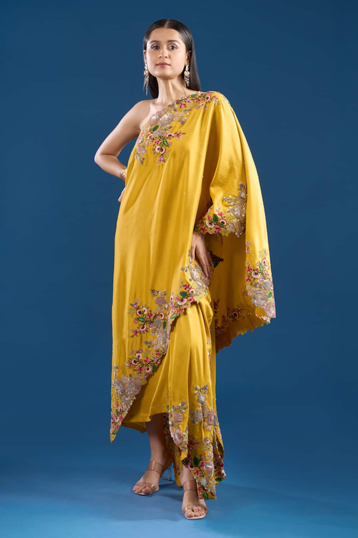 Anamika Khanna Embroidered Kurta Draped Skirt Set