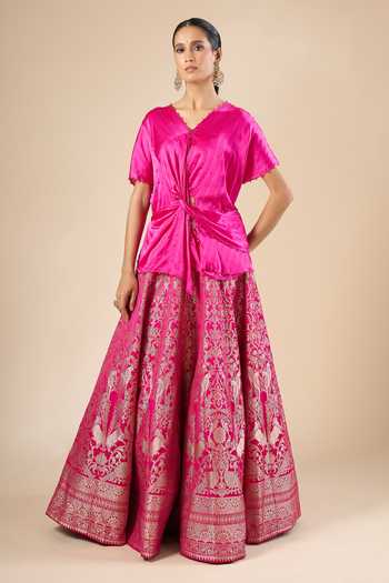 Rajdeep Ranawat Diksha Leela Banarasi Lehenga Set With Knotted Top