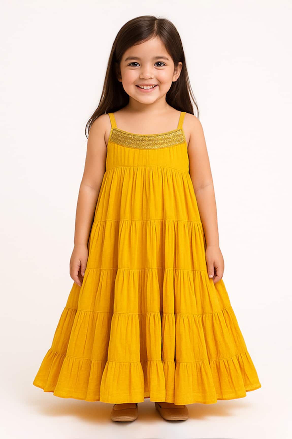 Tiny Pants Embroidered Tiered Kurta Set