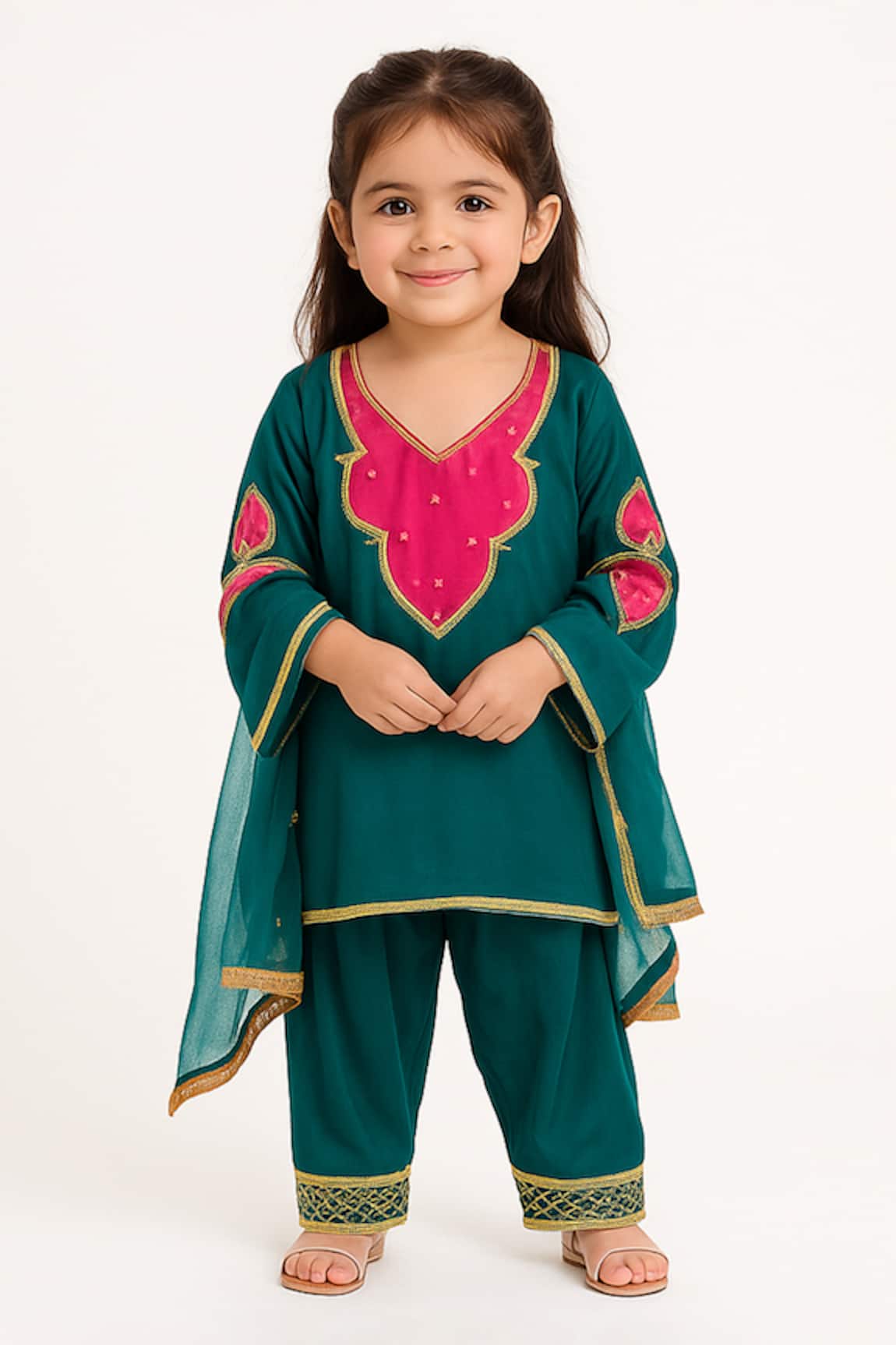 Tiny Pants Cotton Embroidered Kurta Pant Set