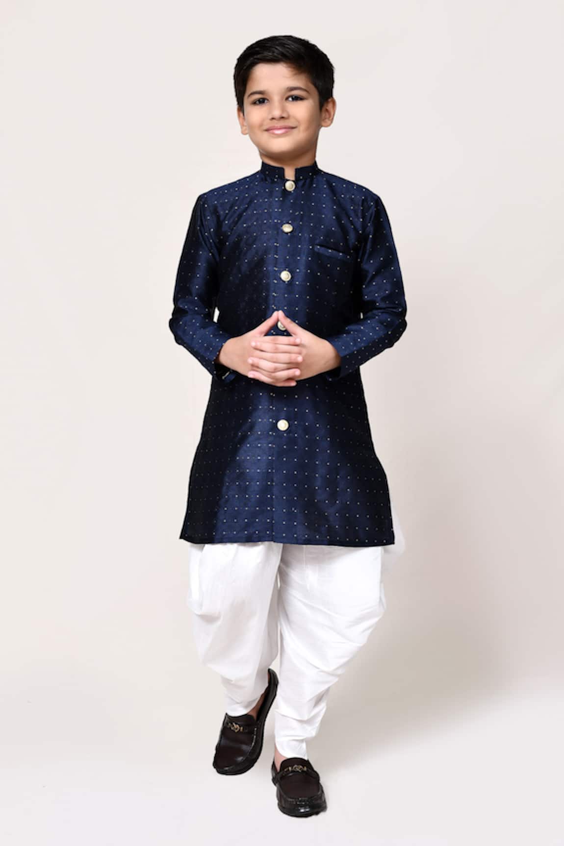 Petite Pomme Jacquard Kurta & Dhoti Pant Set 