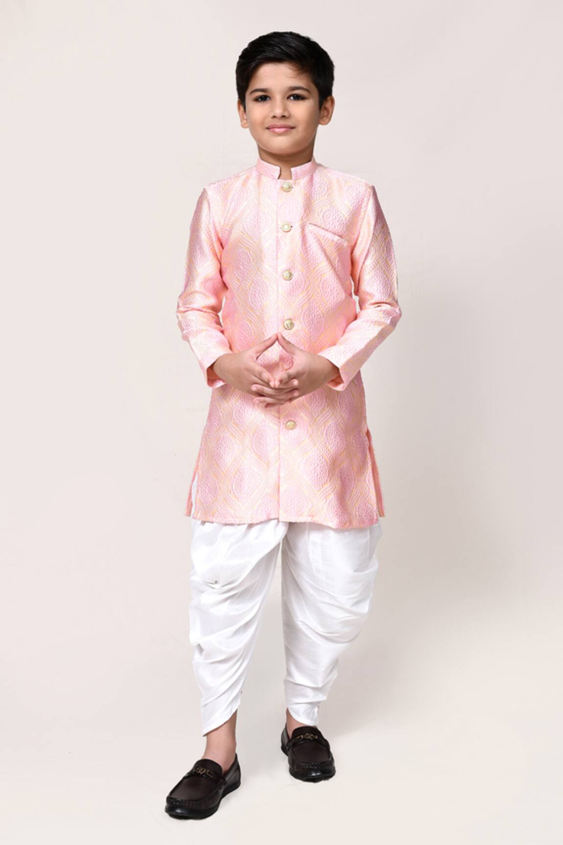 Petite Pomme Jacquard Kurta & Dhoti Pant Set 
