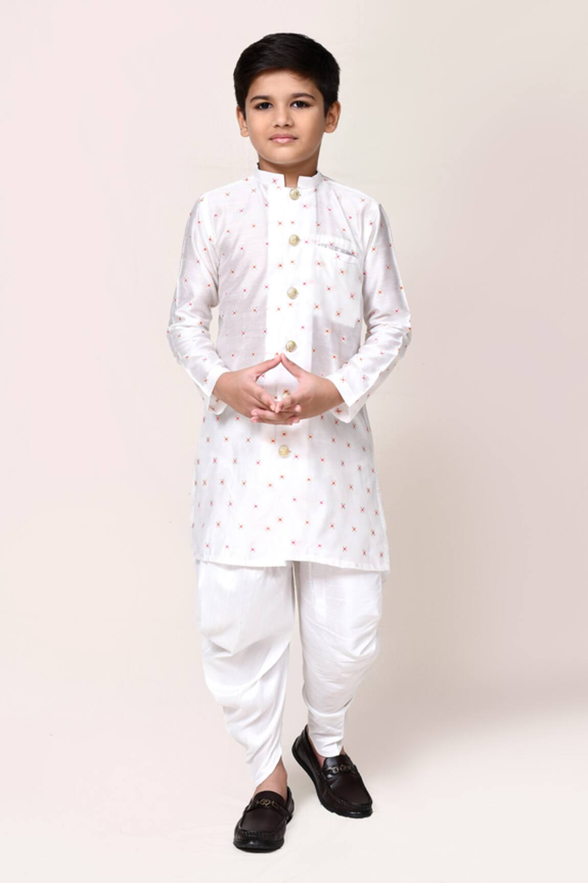 Petite Pomme Block Print Kurta & Dhoti Pant Set 