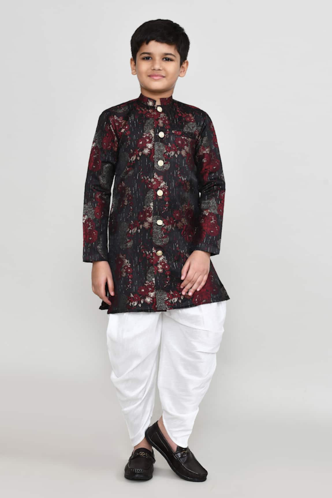 Petite Pomme Jacquard Kurta & Patiala Pant Set 