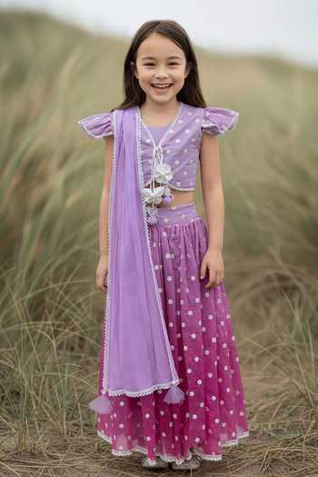 FAYON KIDS Butti Work Lehenga Set 