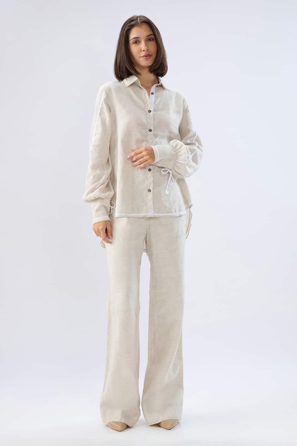 Raw & Rustic By Niti Bothra Linen Shirt & Pant Set