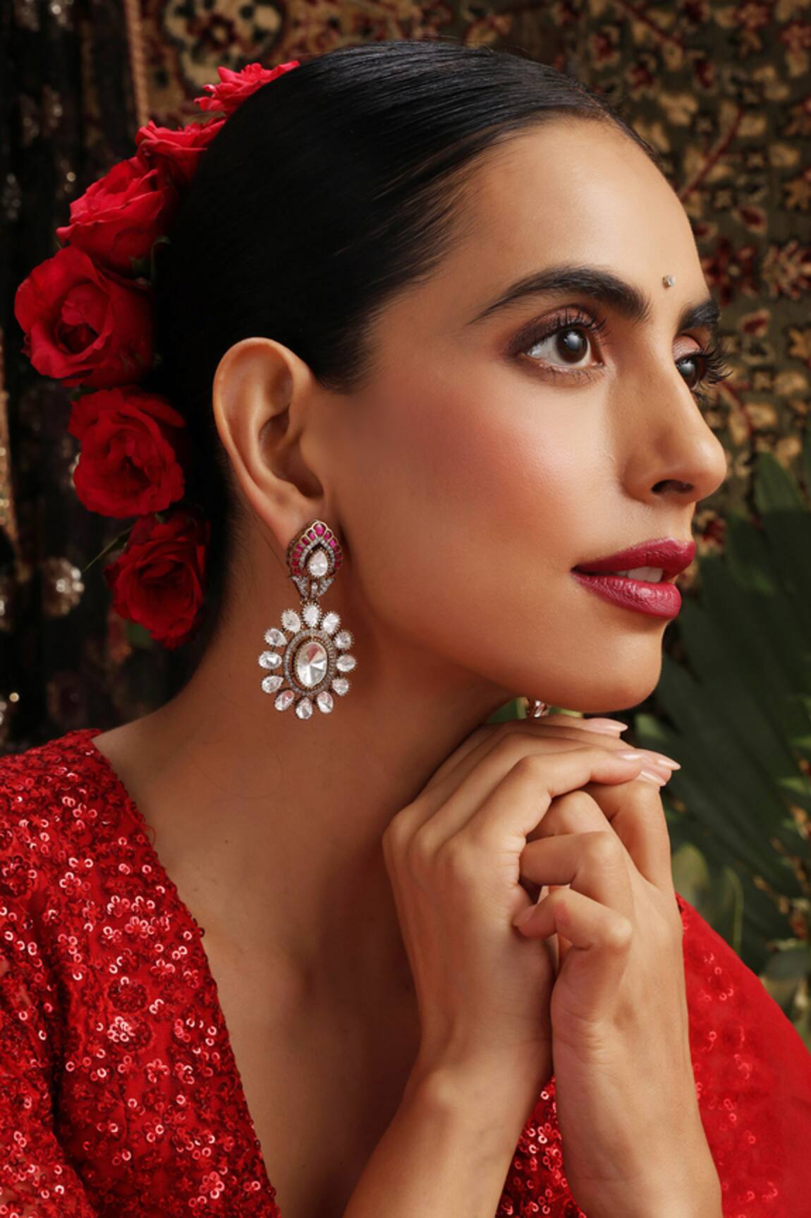 Swabhimann Floral Cutwork Earrings 