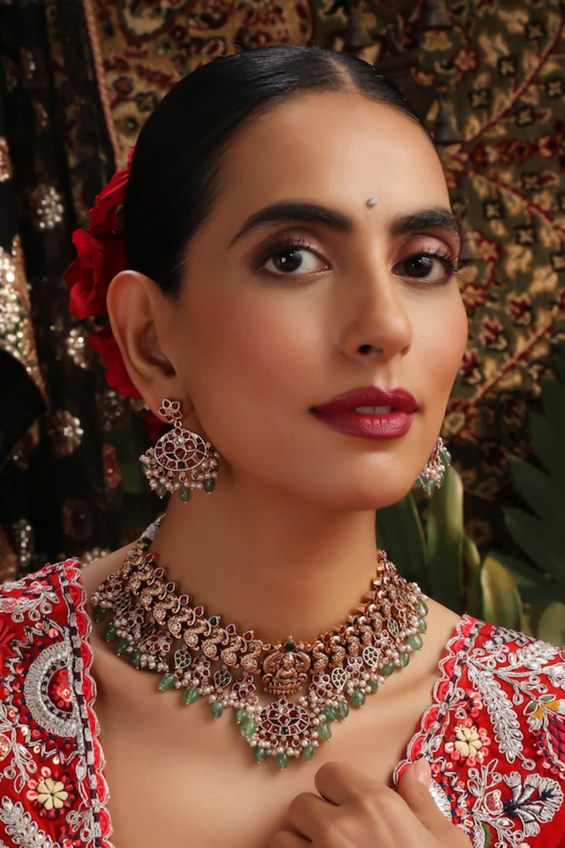 Swabhimann Temple Motif Choker Set 