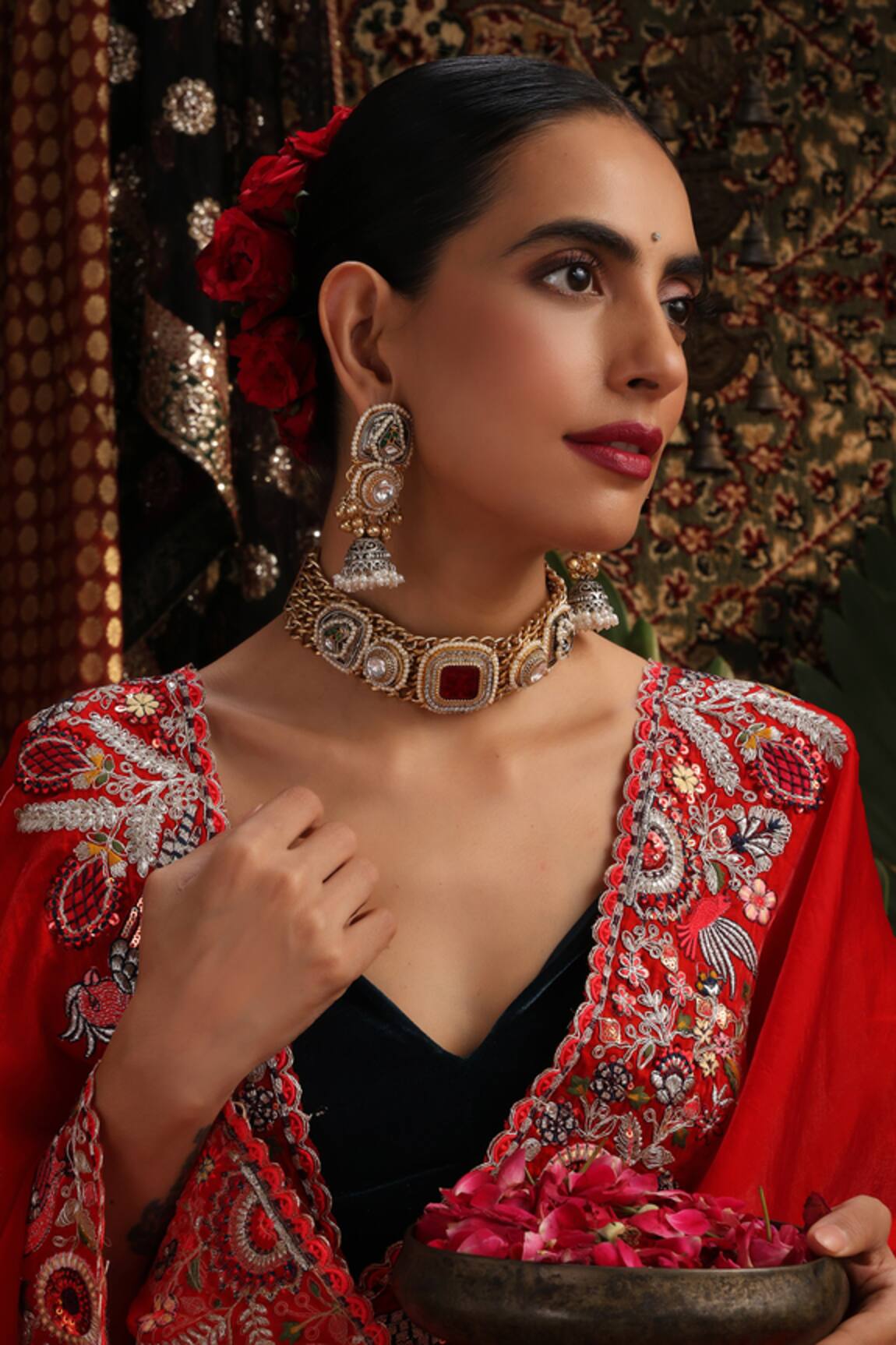 Swabhimann Pearl Embellished Choker Set 