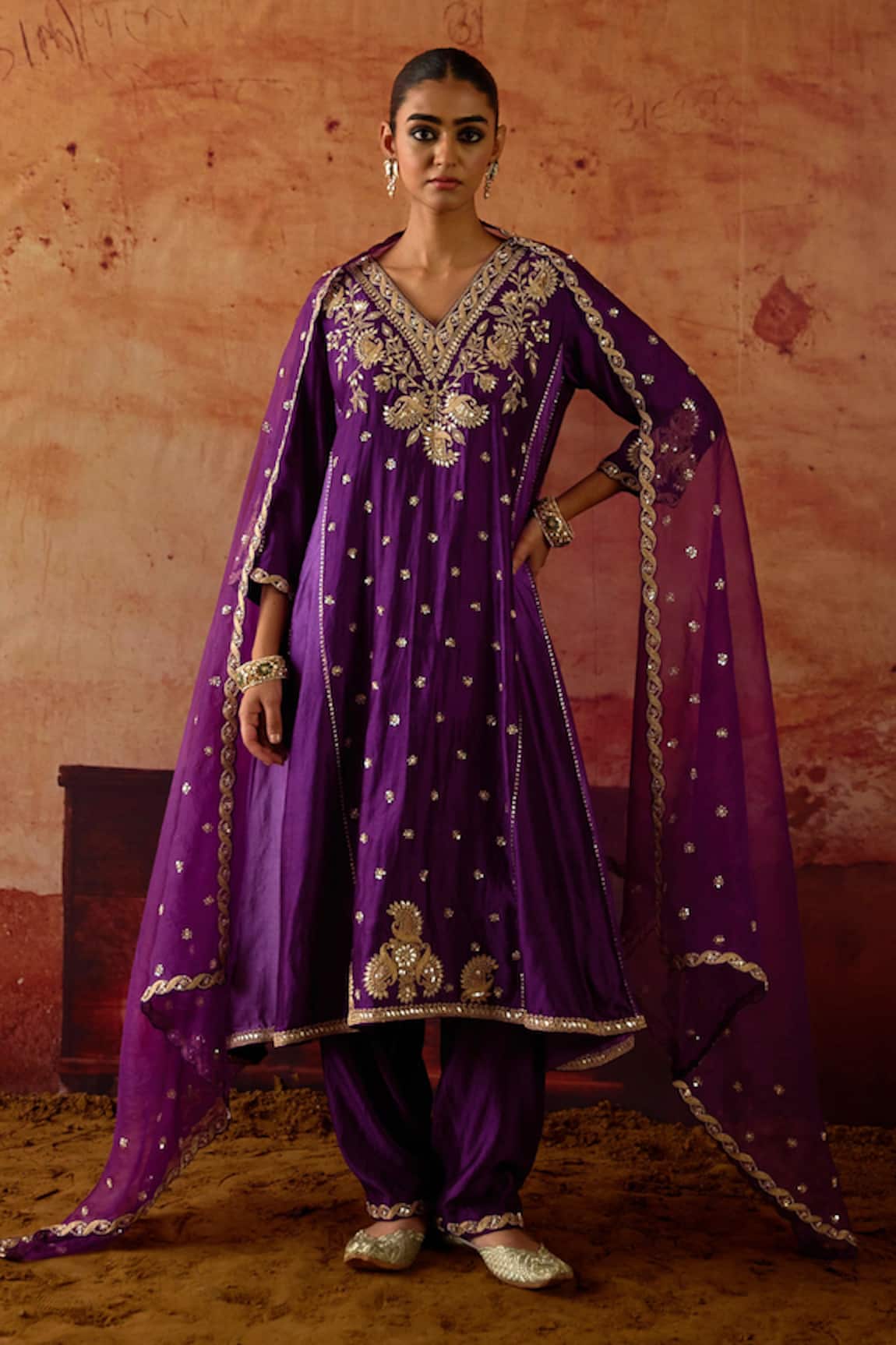 Vinita Bhansali Naaznin Embroidered Anarkali Set