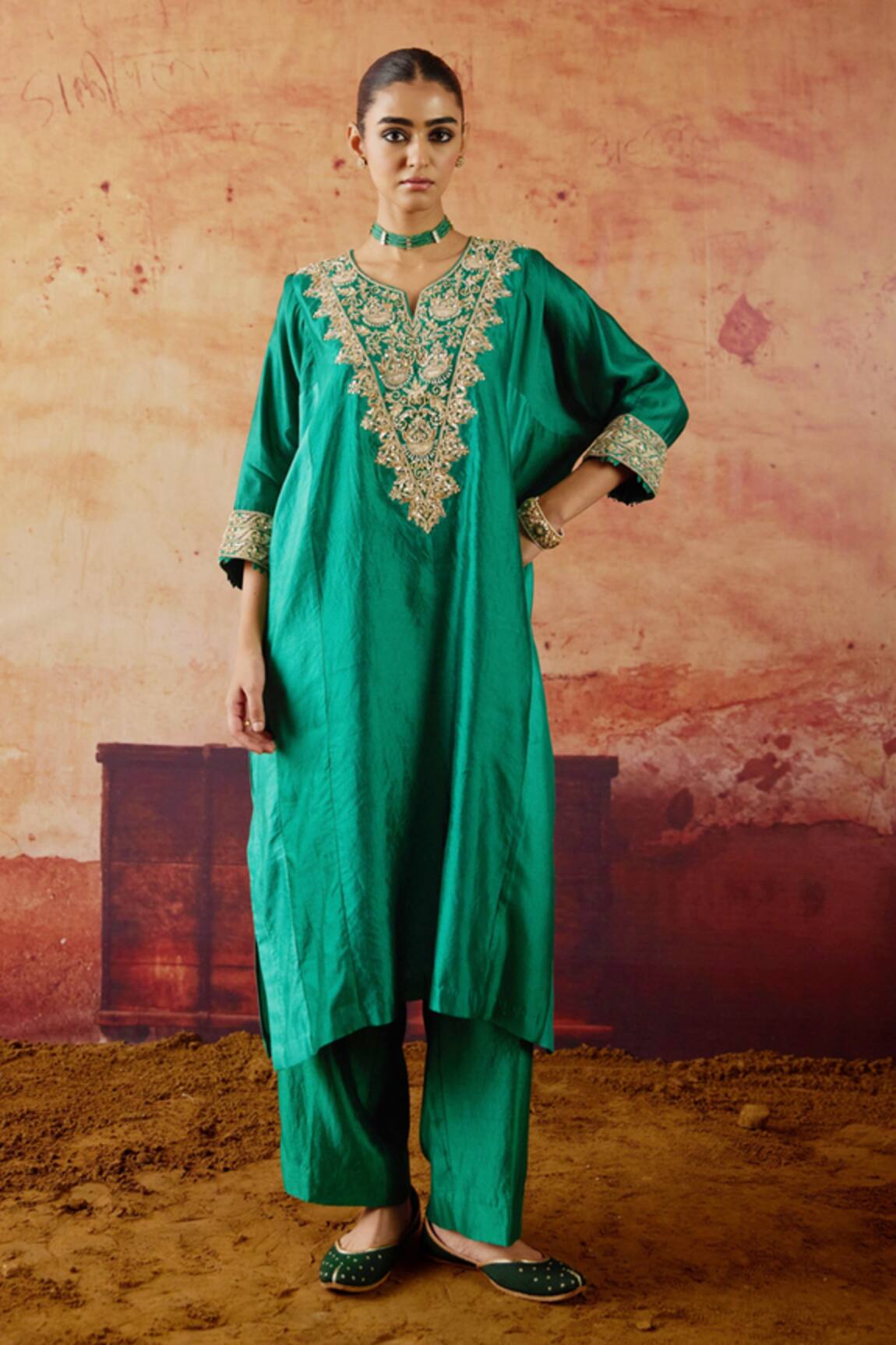 Vinita Bhansali Maryam Embroidered Kaftan Set