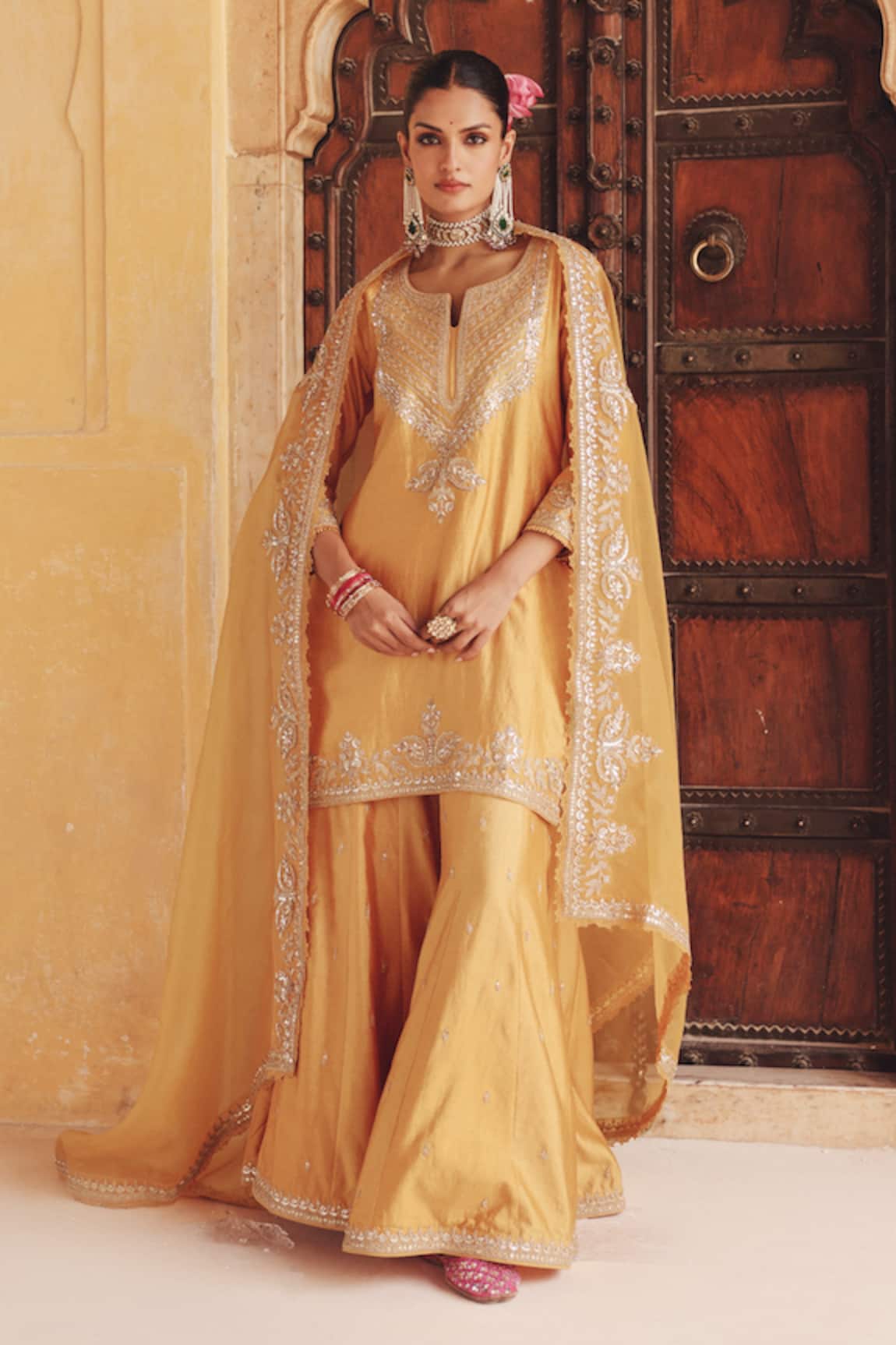 Vinita Bhansali Amara Hand Embroidered Kurta Sharara Set 