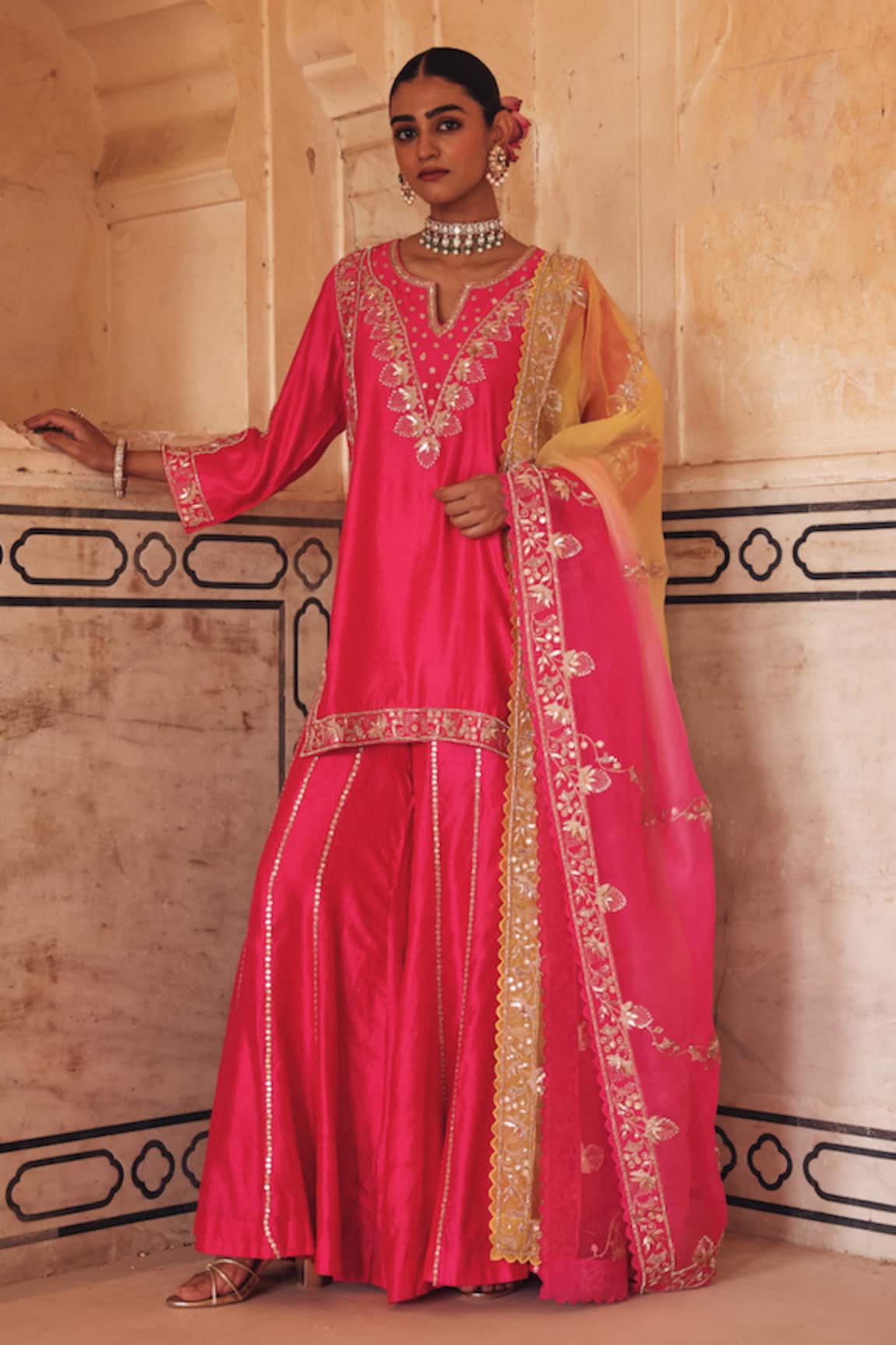 Vinita Bhansali Raagini Embroidered Kurta Sharara Set 