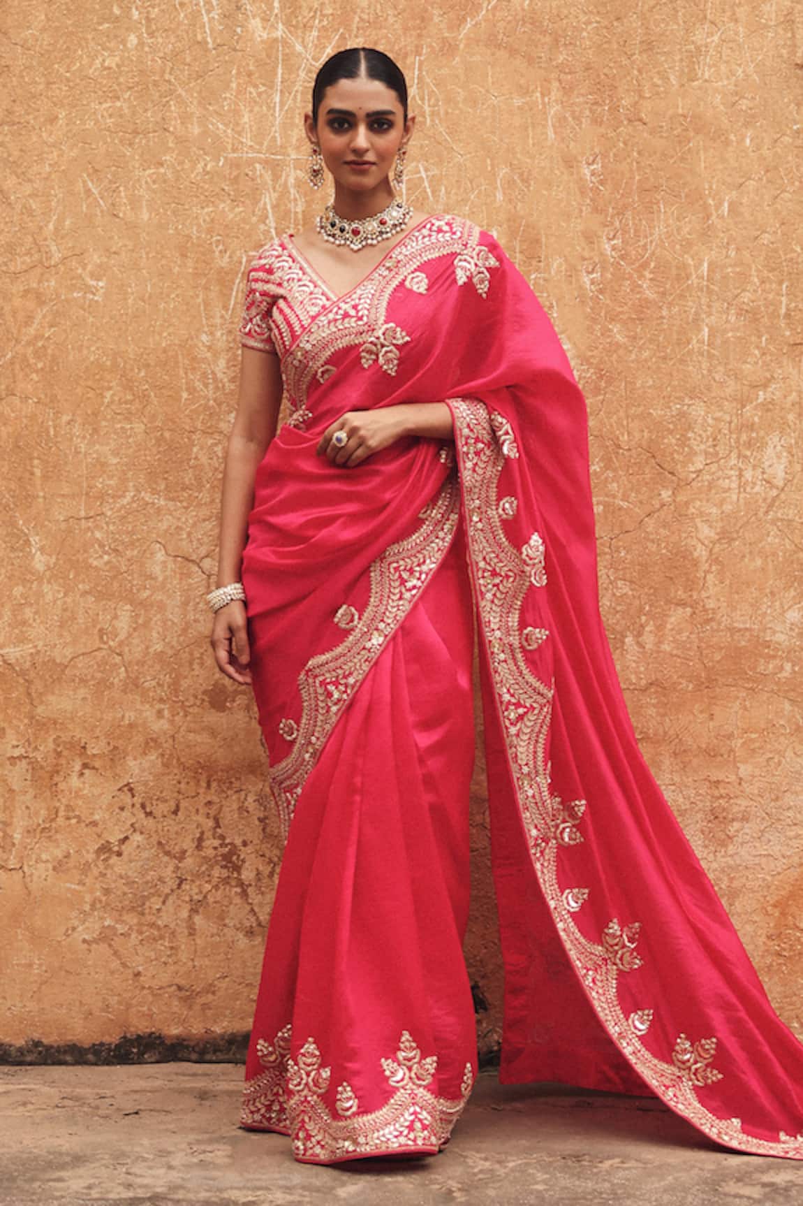 Vinita Bhansali Reet Pure Silk Hand Embroidered Saree With Blouse 