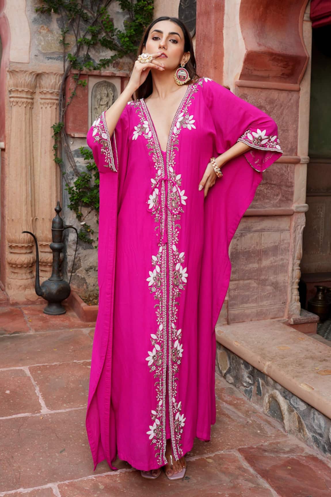 Nazar By Indu Pearl Embroidered Kaftan 