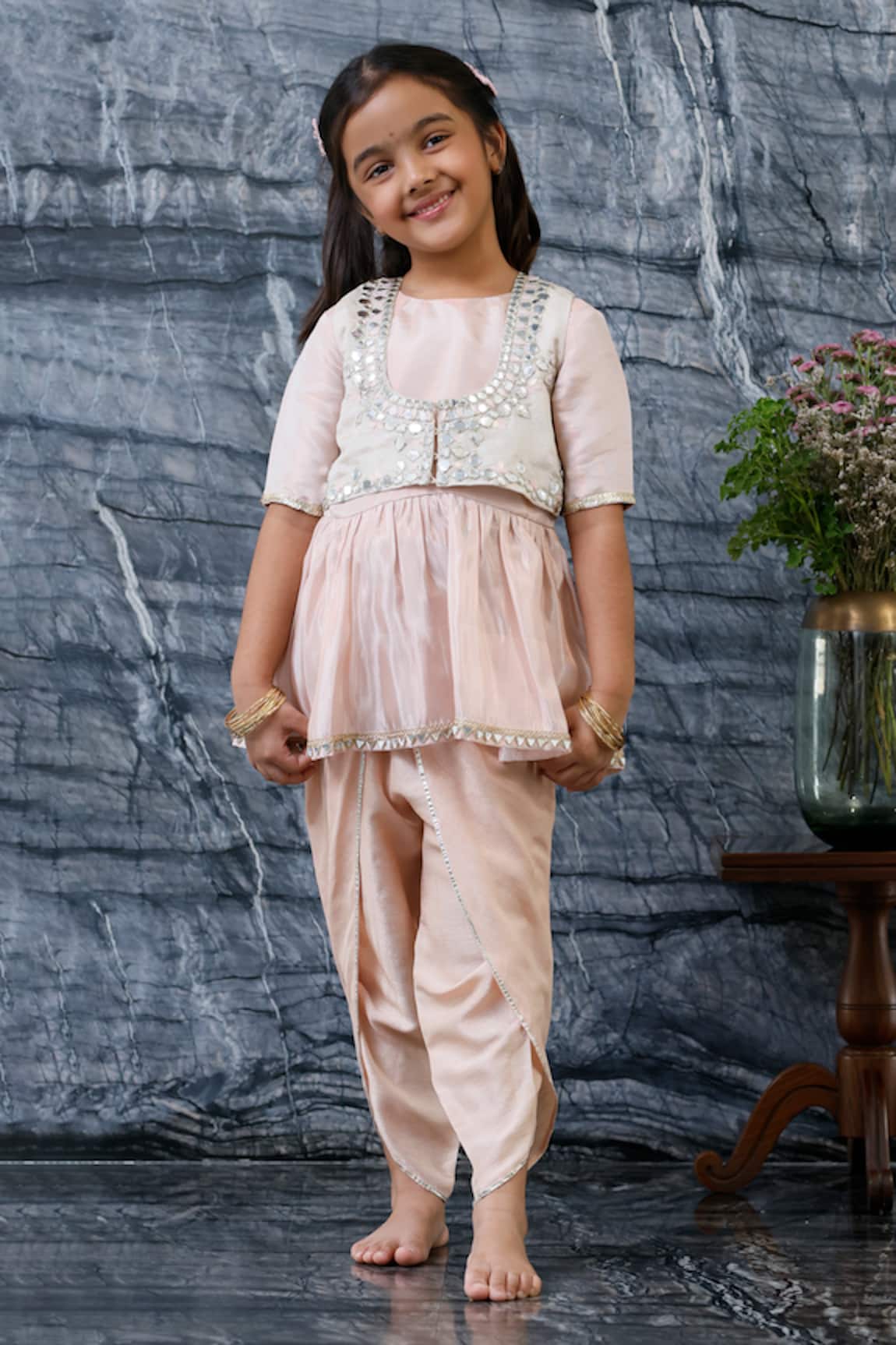 MI Dulce AN'YA Mirror Embroidered Jacket & Kurta Set