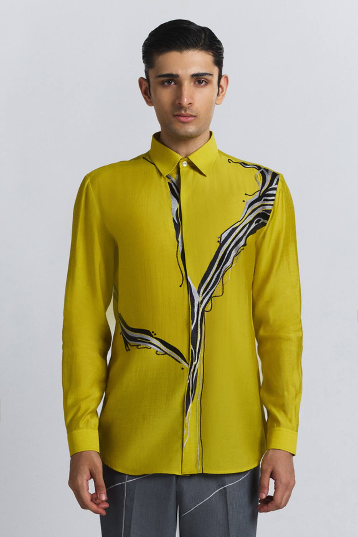 Line Out Line The Abstract Embroidery Shirt