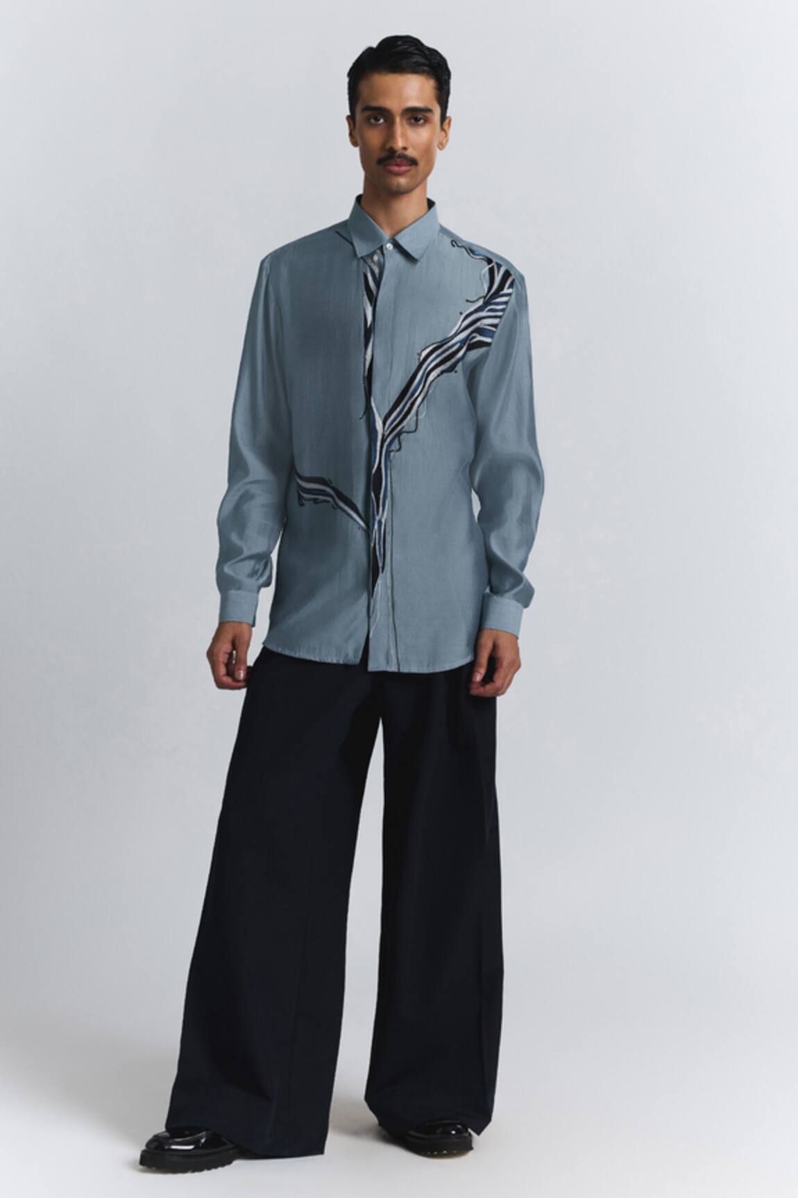 Line Out Line The Abstract Embroidery Shirt