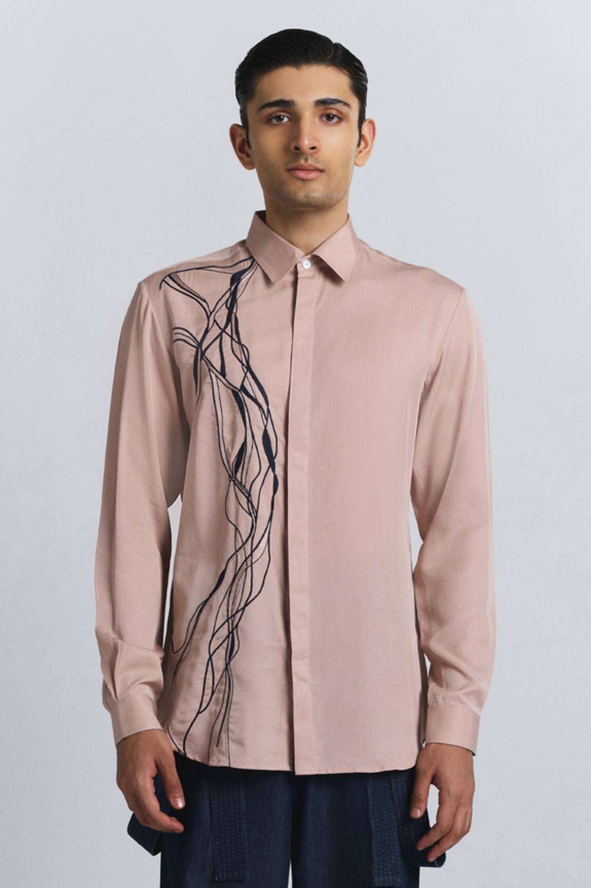 Line Out Line Polylineal Embroidered Shirt
