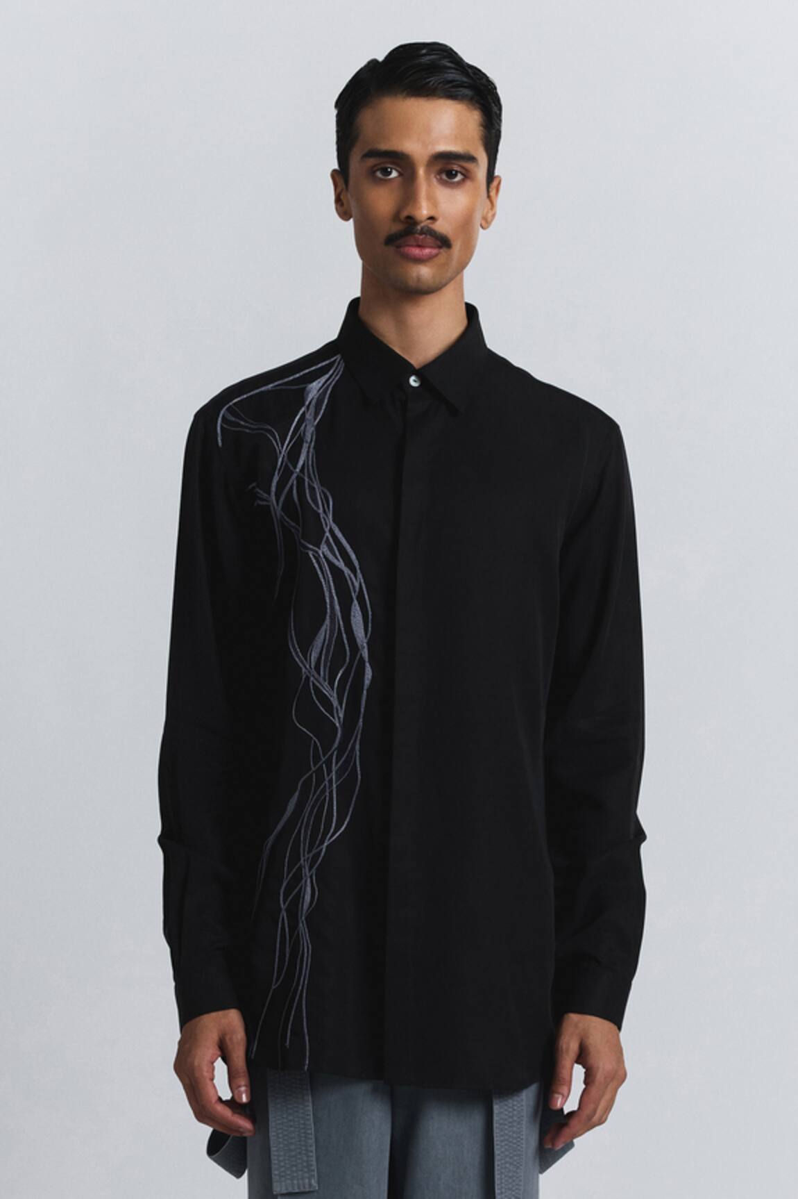 Line Out Line Polylineal Embroidered Shirt