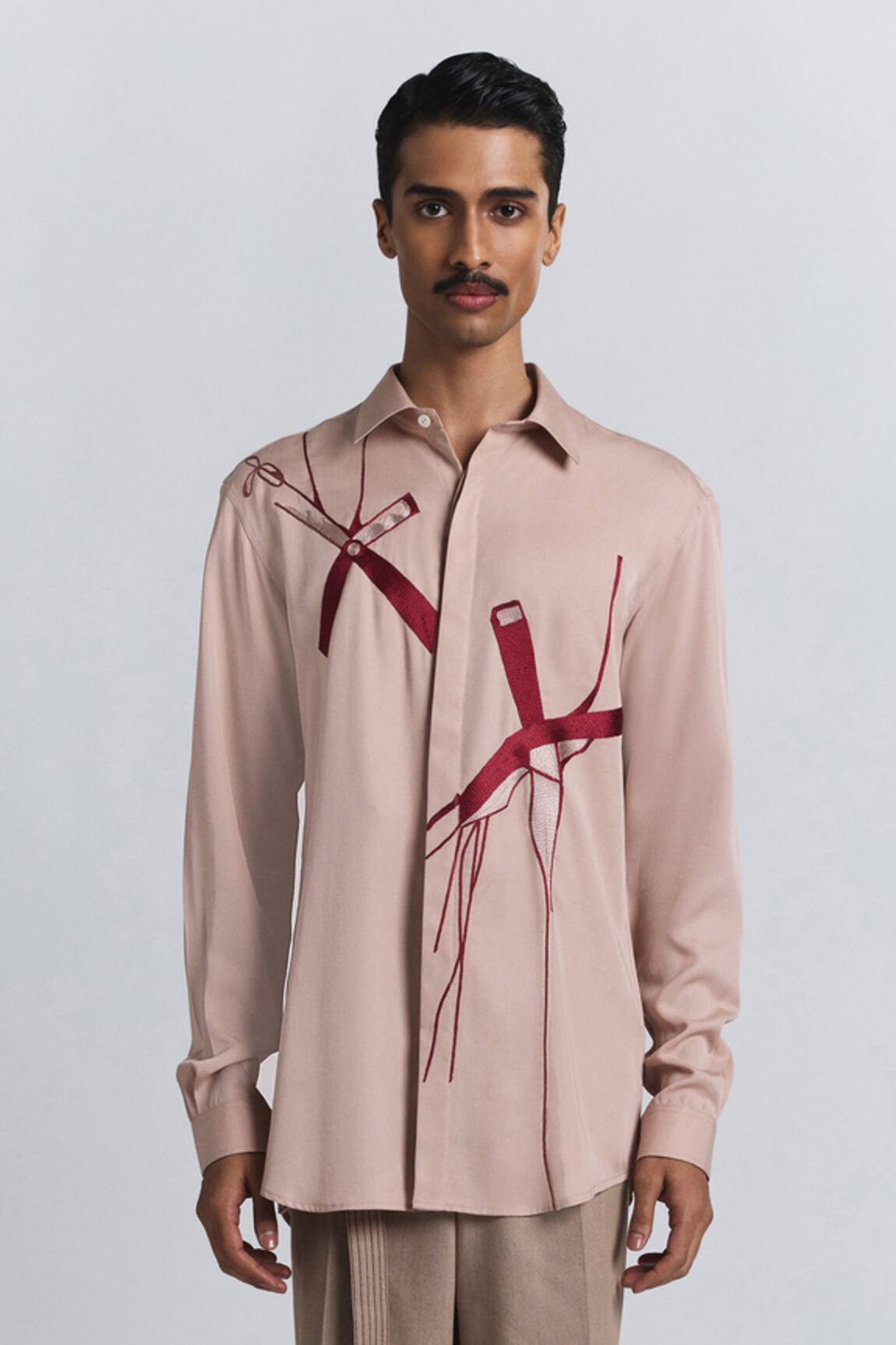 Line Out Line Axis Embroidered Shirt