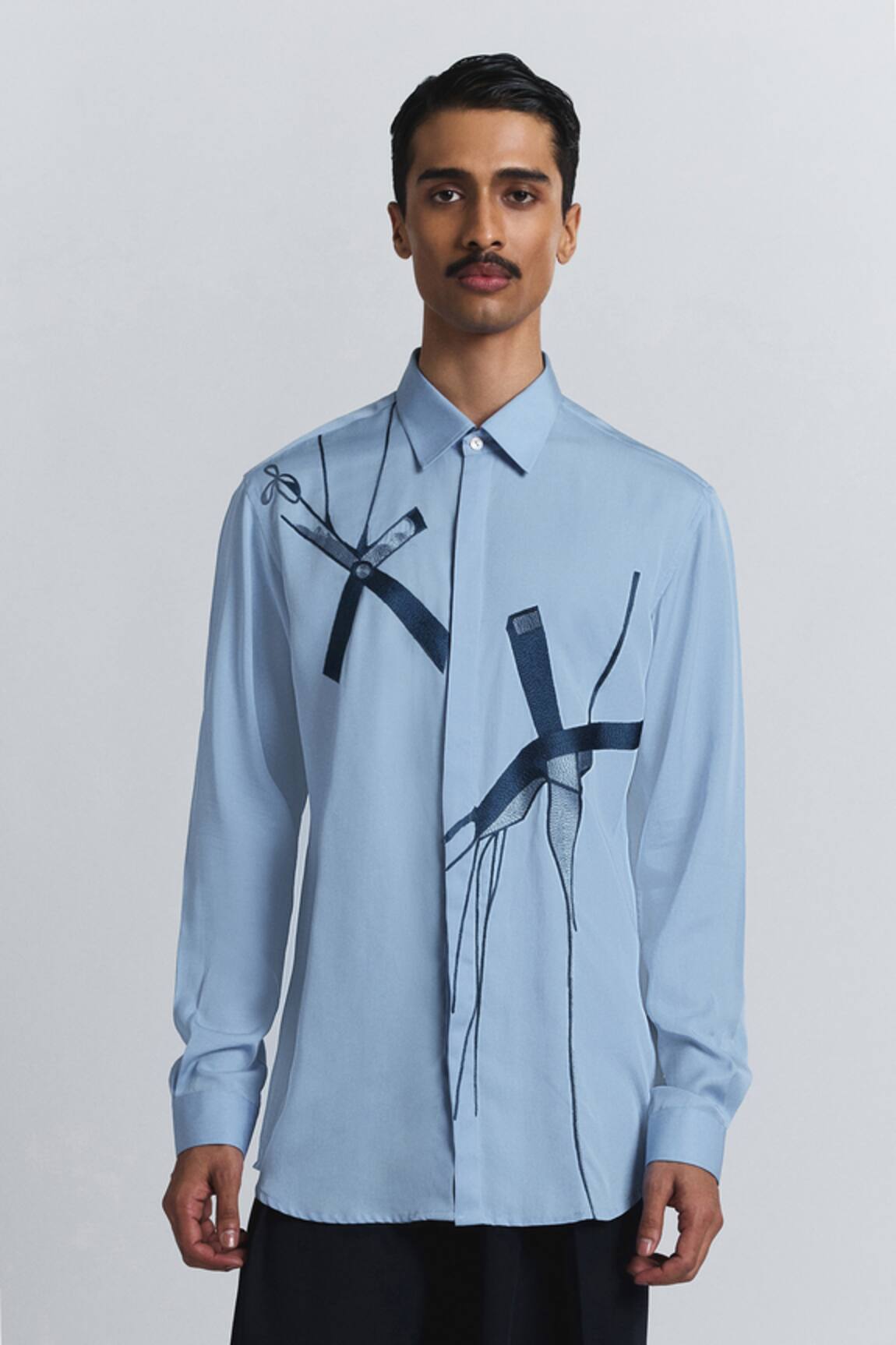 Line Out Line Axis Embroidered Shirt